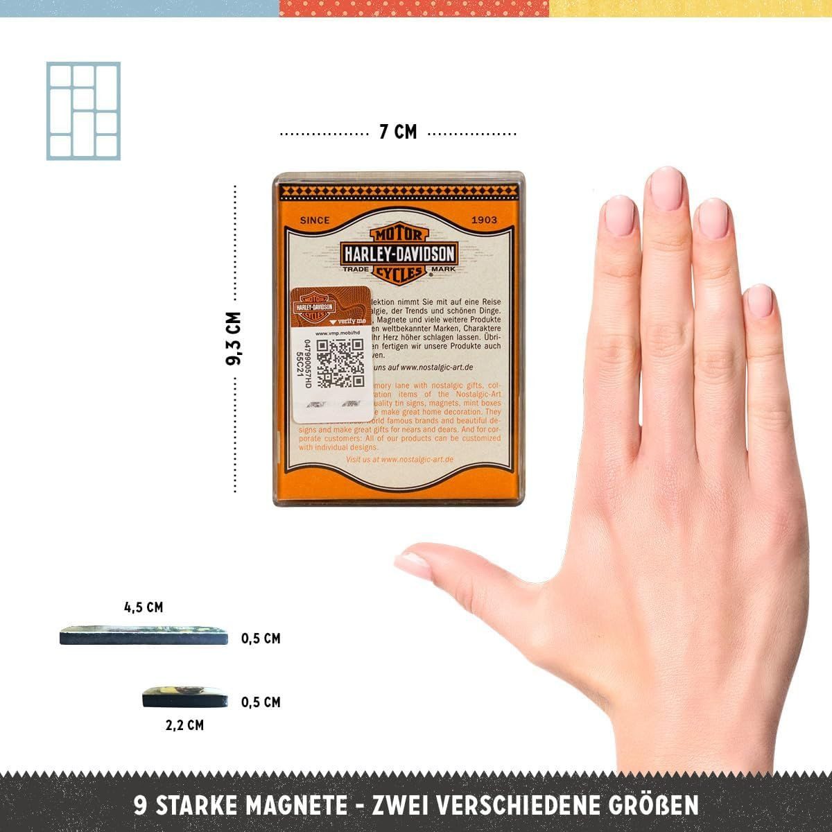 Nostalgic-Art Magnet 9tlg. Magnetset - Harley-Davidson - Genuine Motorcycles Milwaukee – Bild 2 von 5