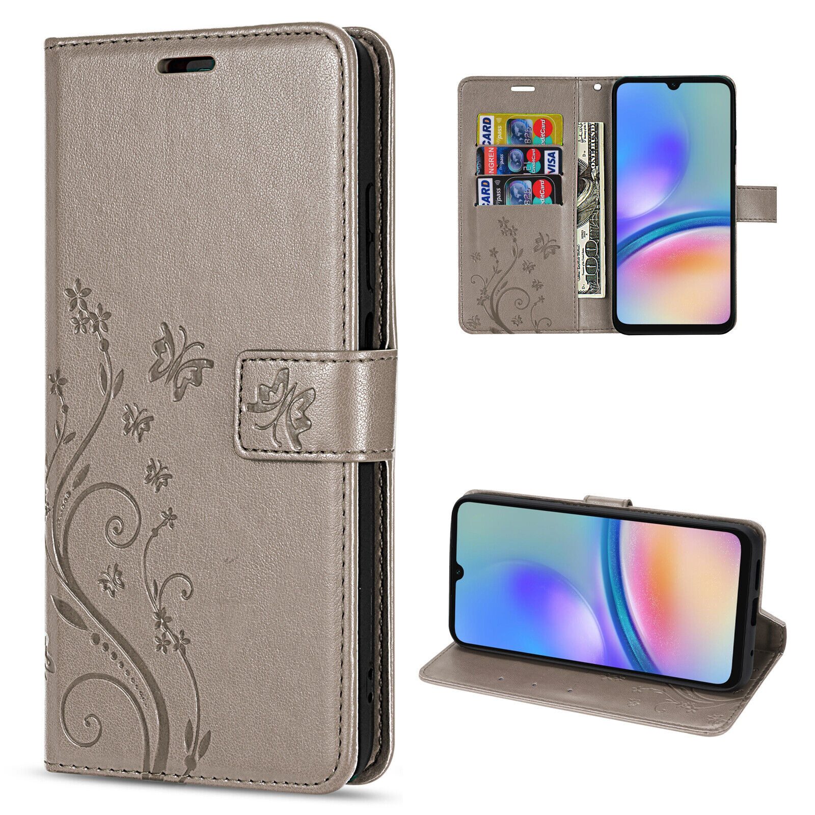 betterfon Handyhülle Handytasche für Samsung Galaxy A05s Klapphülle, Bookstyle-Hülle: Magnetverschluss 3 Kartenfächer & Standfunktion
