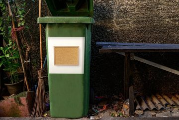 MuchoWow Wandsticker Ein kleiner Teller mit einer Korkstruktur (1 St), Mülleimer-aufkleber, Mülltonne, Sticker, Container, Abfalbehälter