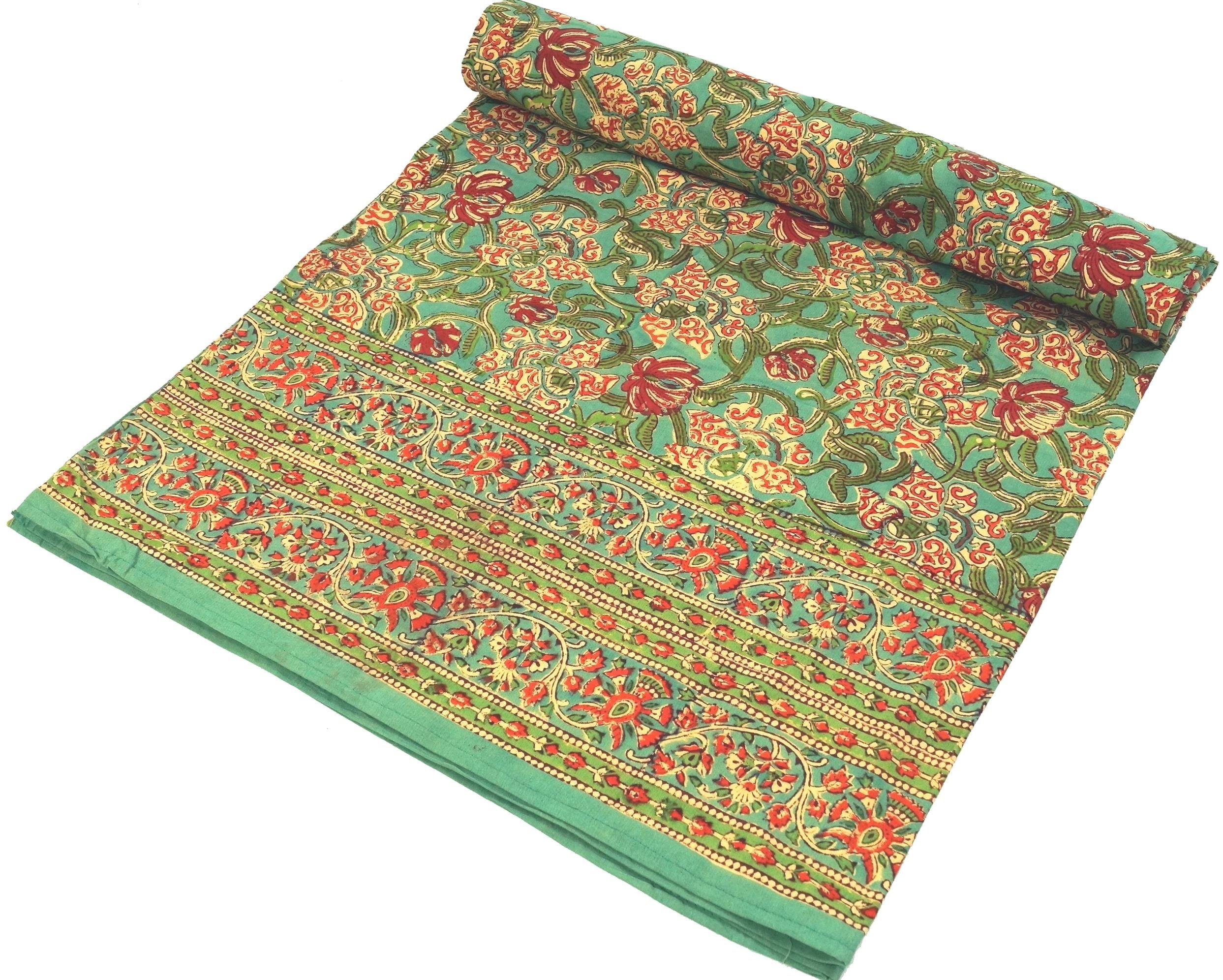 Guru-Shop Tagesdecke Blockdruck Tagesdecke, Bett & Sofaüberwurf,..