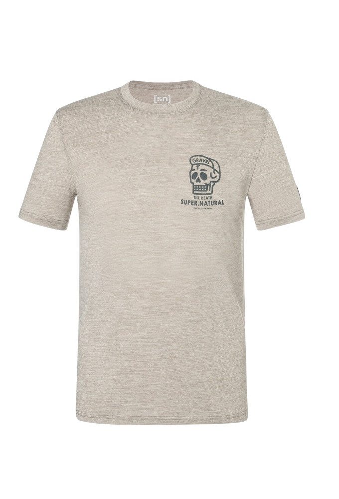 SUPER.NATURAL T-Shirt Gravel Tee (Merino-Mix) beige Herren