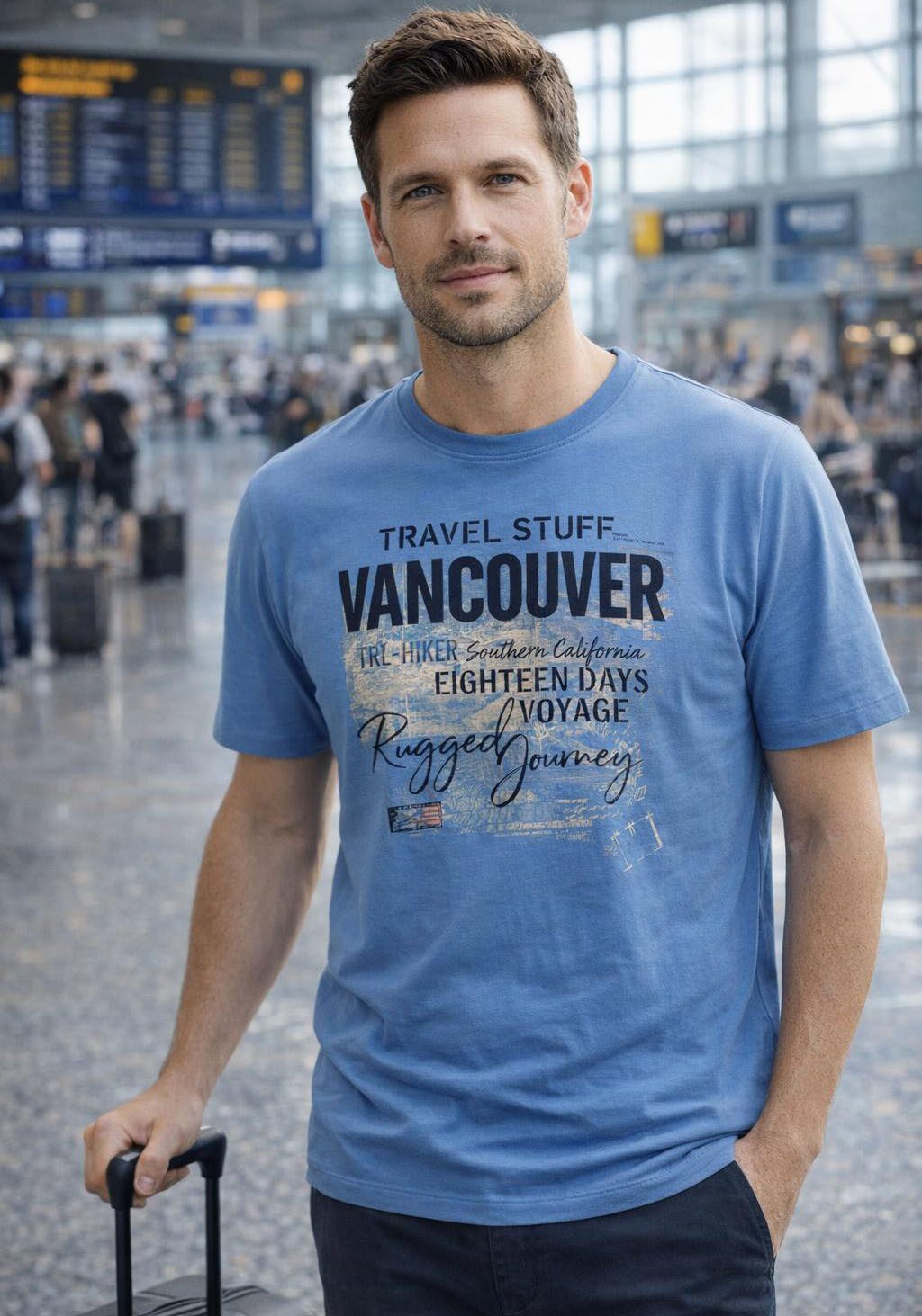 Man's World T-Shirt Kurzarm, bedruckt, Rundhalsausschnitt, aus dehnbarem Jerseystoff