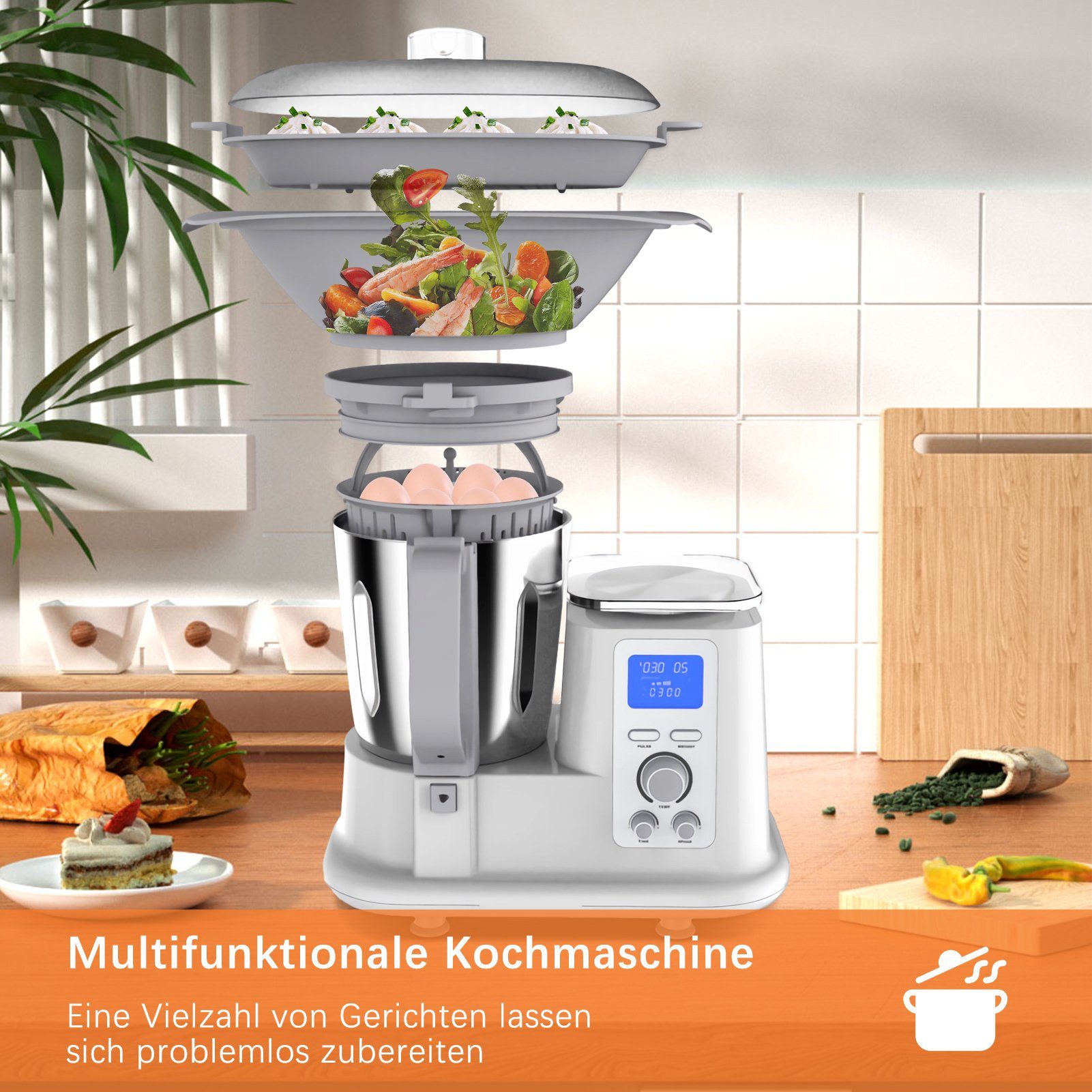 mit Küchenmaschine FUROKOY mit im verstellbares Küchenmaschinen Angebot, Kochfunktion Getriebe