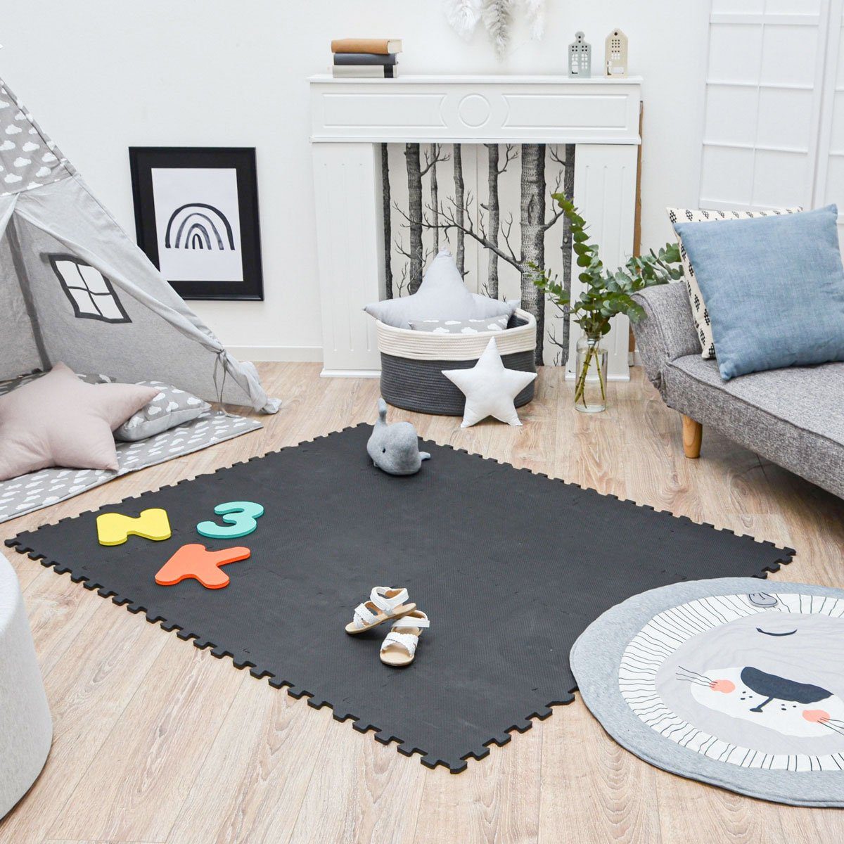 LittleTom Puzzlematte ab dem 1. Tag - 18 Teile Baby Spielmatte - 30 x 30 Kinder Krabbelmatte, (18-tlg), Spielunterlage für Babys und Kleinkinder - Kinderzimmer Puzzleteppich