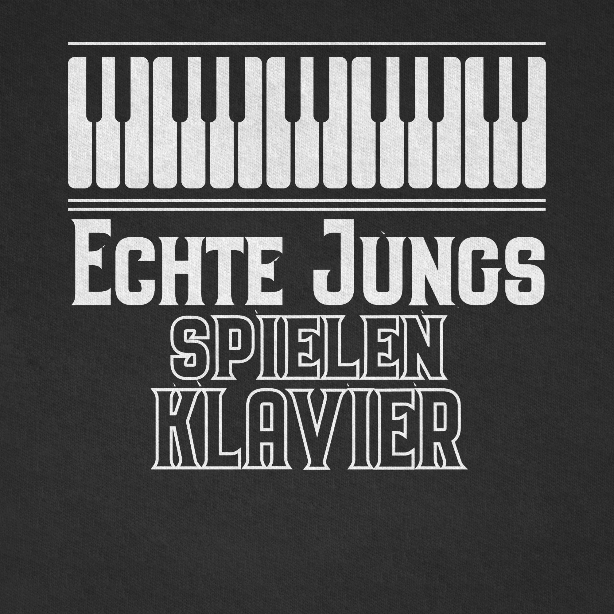 Jungs 2 spielen Kinder Echte Sprüche Schwarz Statement T-Shirt Shirtracer Klavier