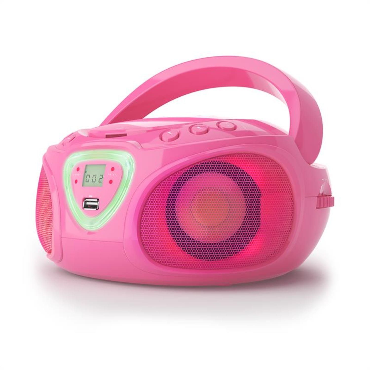 Musikbox Player Radio Bluetooth tragbar Roadie Soundbox) Radio CD CD Kinder Pink Auna (FM-Radio, Spieler