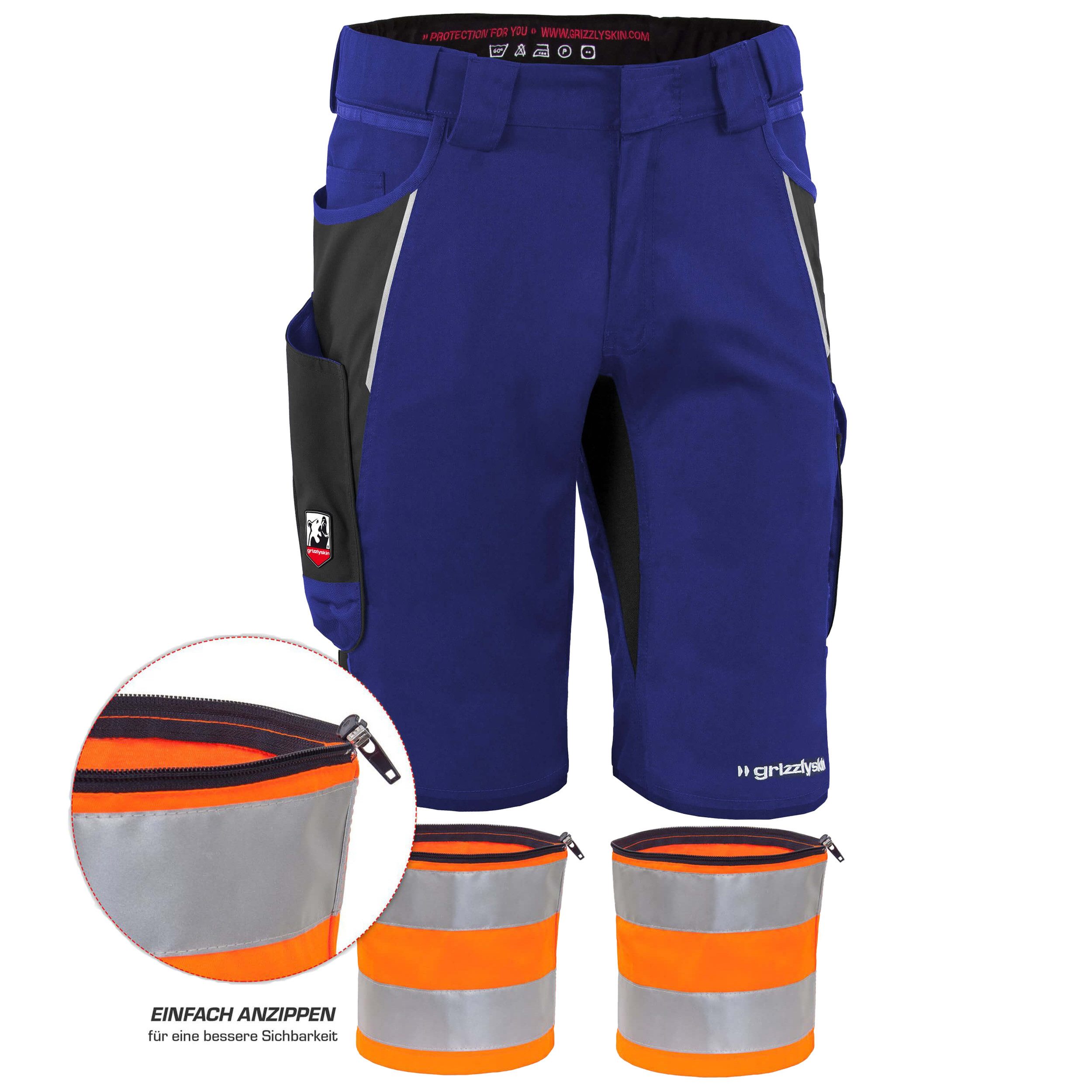 Arbeitsshorts REFLEX-BUNDLE IRON Shorts + Reflexstreif - Lyocell, Cordura & Stretch