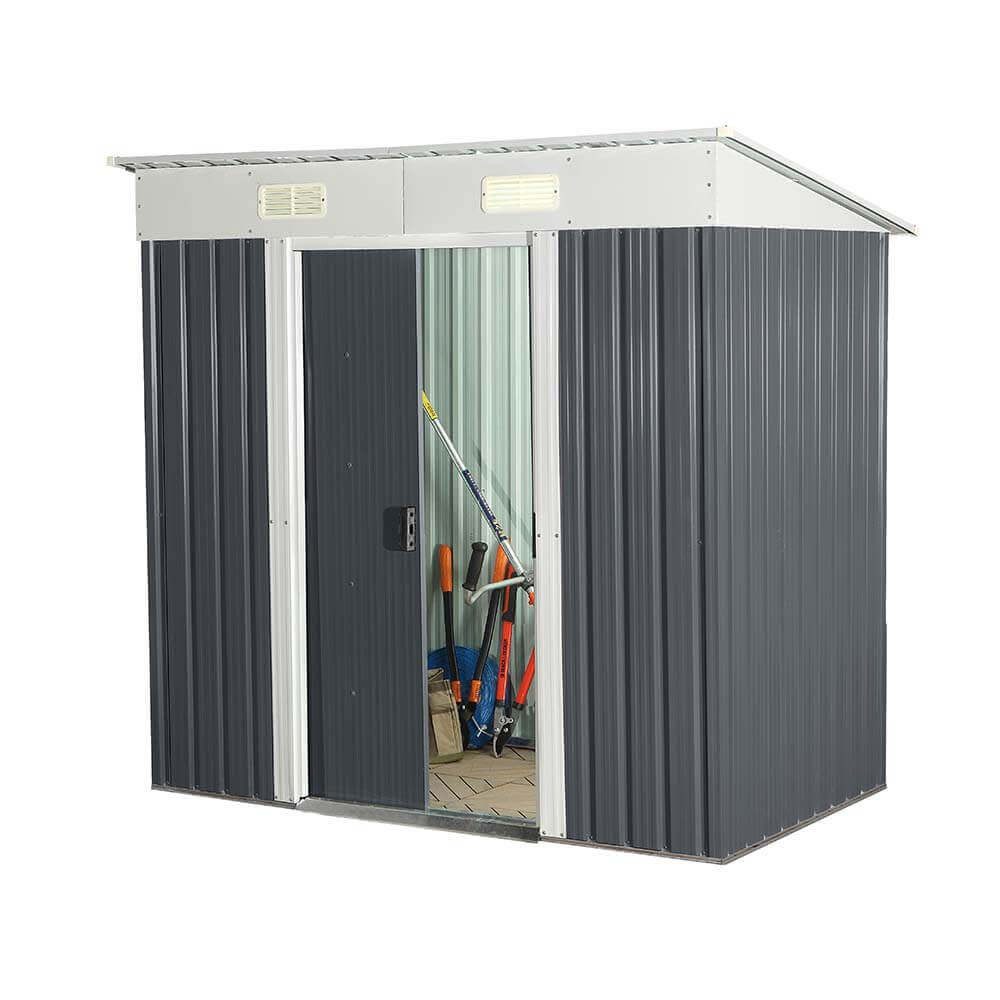 HOME DELUXE Gerätehaus Geräteschuppen BOHIO - M, BxT: 195x121 cm, 2,2 m² aus verzinktem Stahl & wetterfest, Gartenschrank