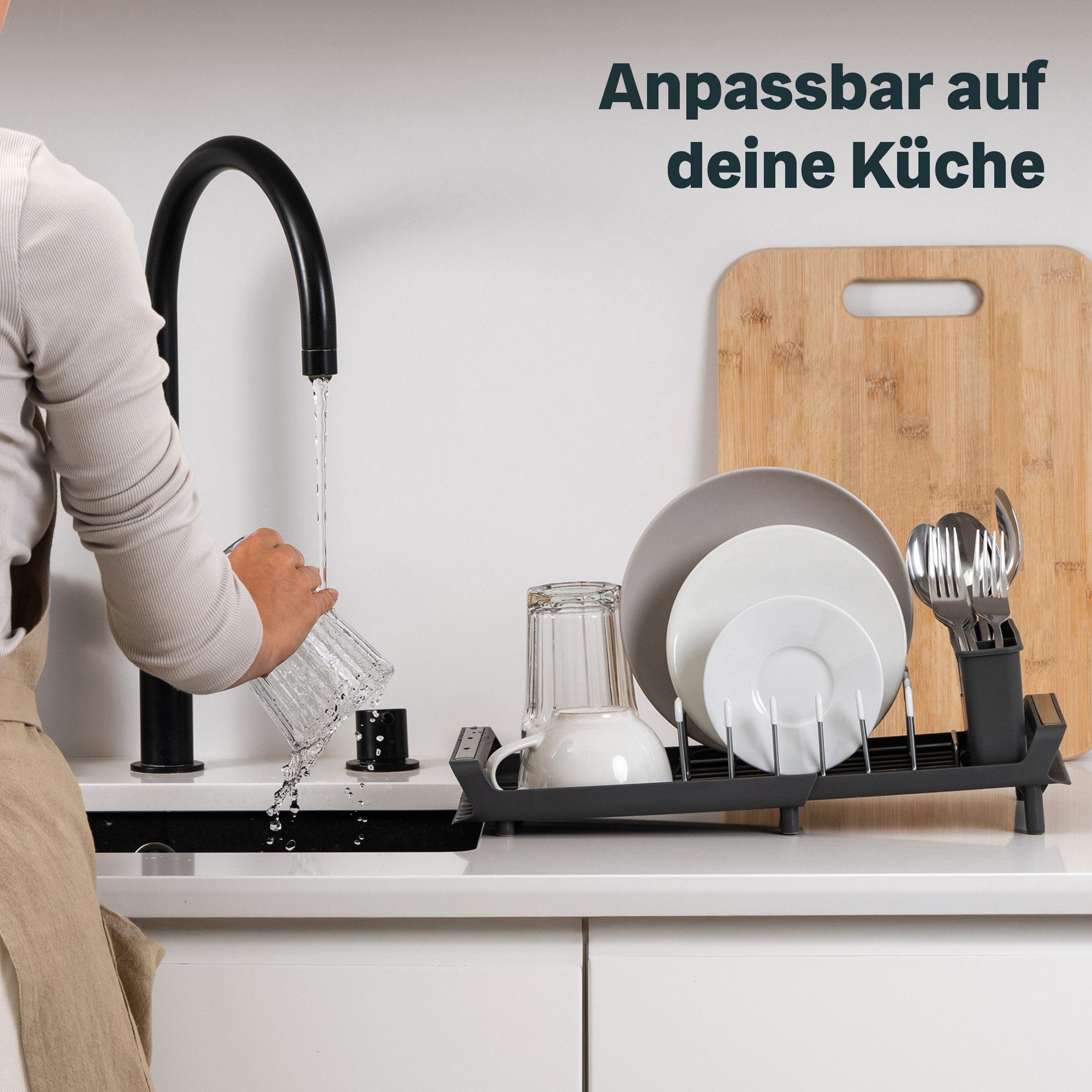 SILBERTHAL Geschirrständer Abtropfgestell ausziehbar Klein – Bild 2 von 5