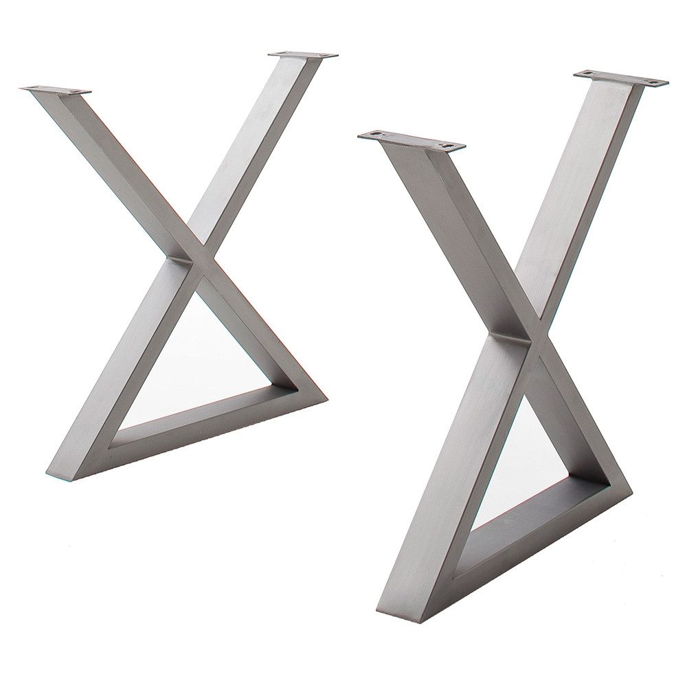 Lomadox Esstisch COSENZA-06, 160x90cm, Akazie Massivholz, grau sandgestrahlt, Metallgestell