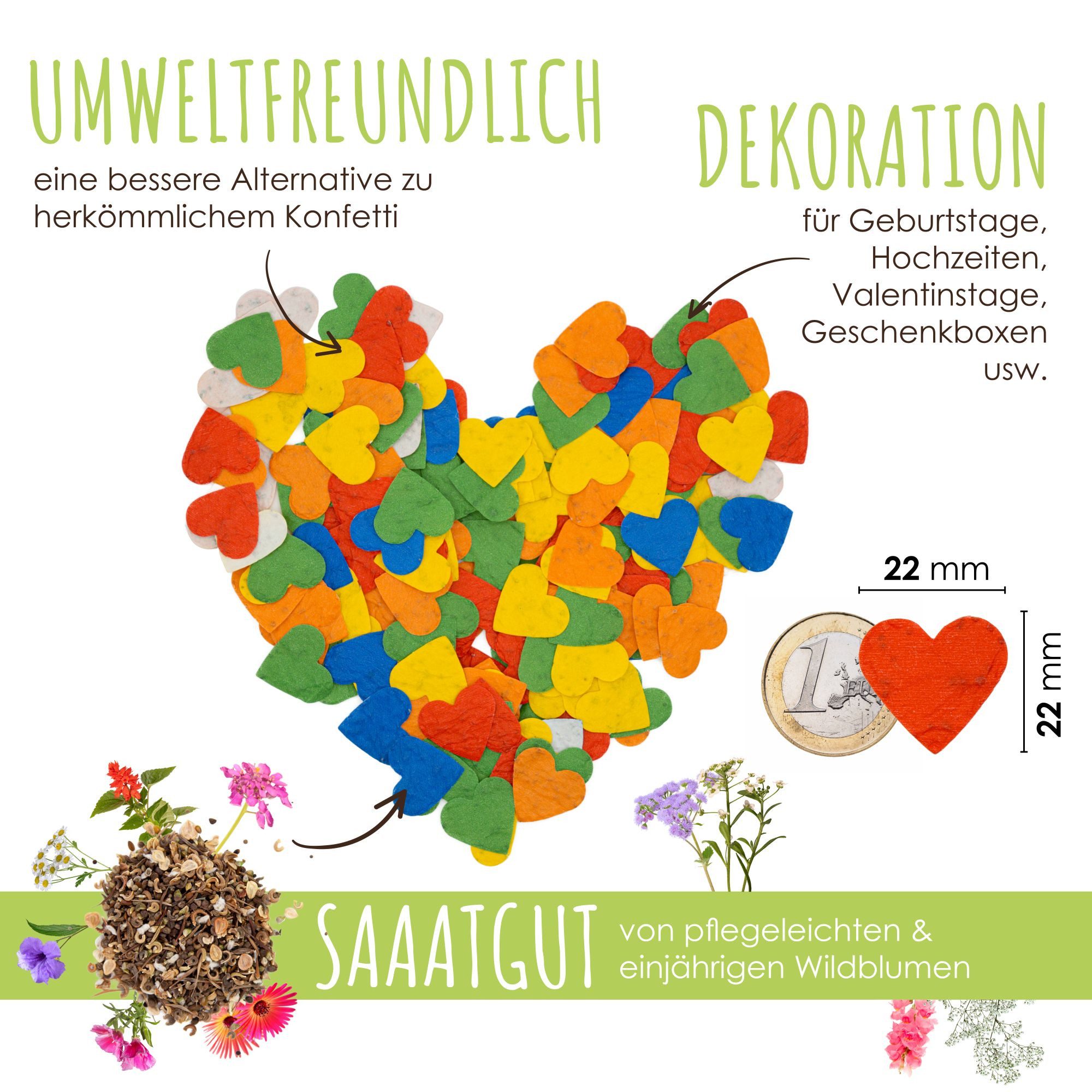 Bienenmagnet Blumensamen Blühendes Saatgut Konfetti für bunte Wildblumen - günstig online kaufen