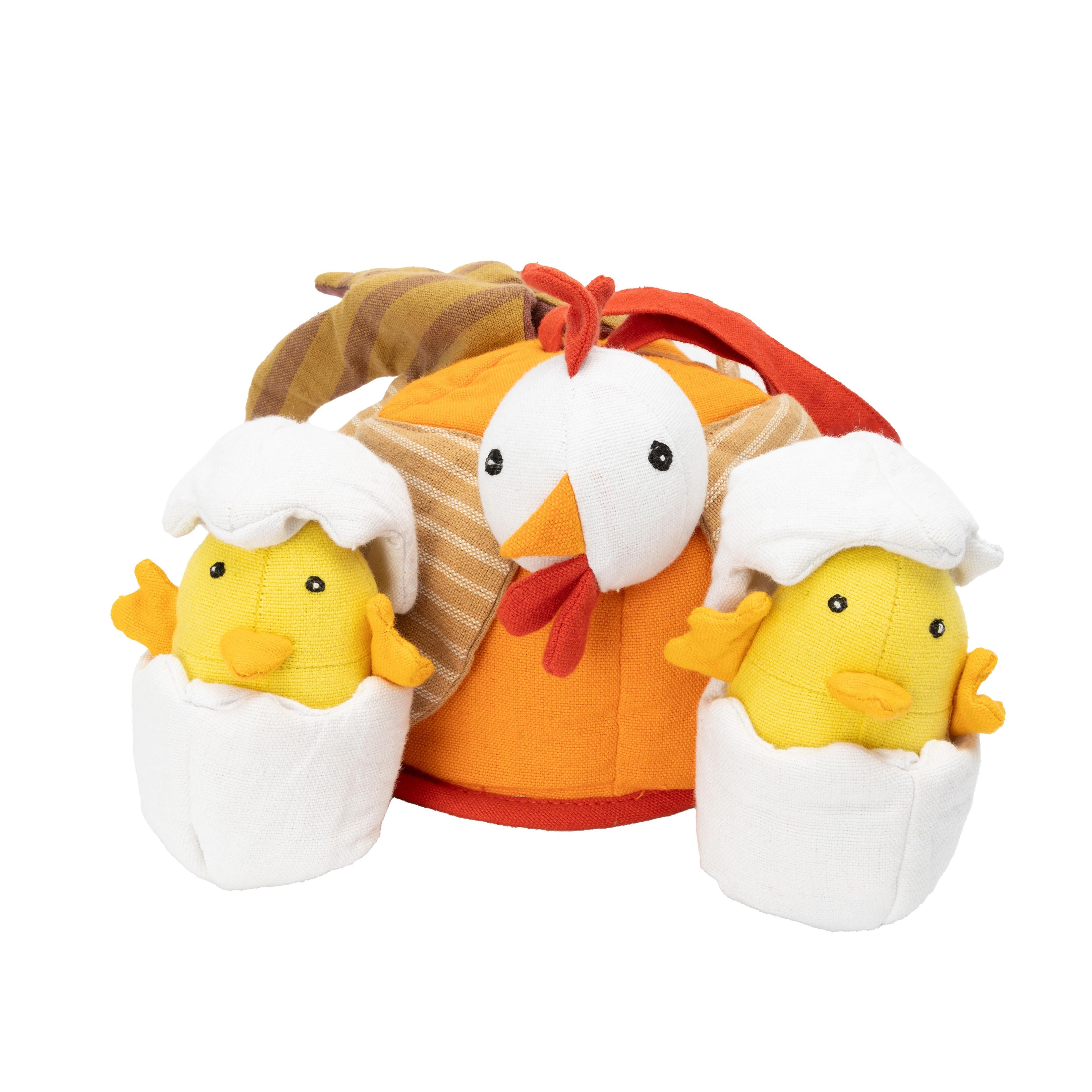 El Puente Lernspielzeug Spielset "Huhn mit Küken", Handmade, Fair Trade
