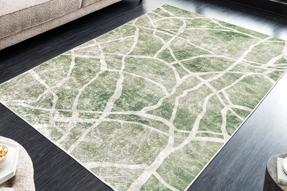 riess-ambiente Designteppich JUNGLE 230x160cm grün beige · Kurzflor-Teppich im Urban-Jungle Design, rechteckig, Höhe: 8 mm, Wohnzimmer · Indoor · pflegeleicht · Grafikmuster · Schlafzimmer