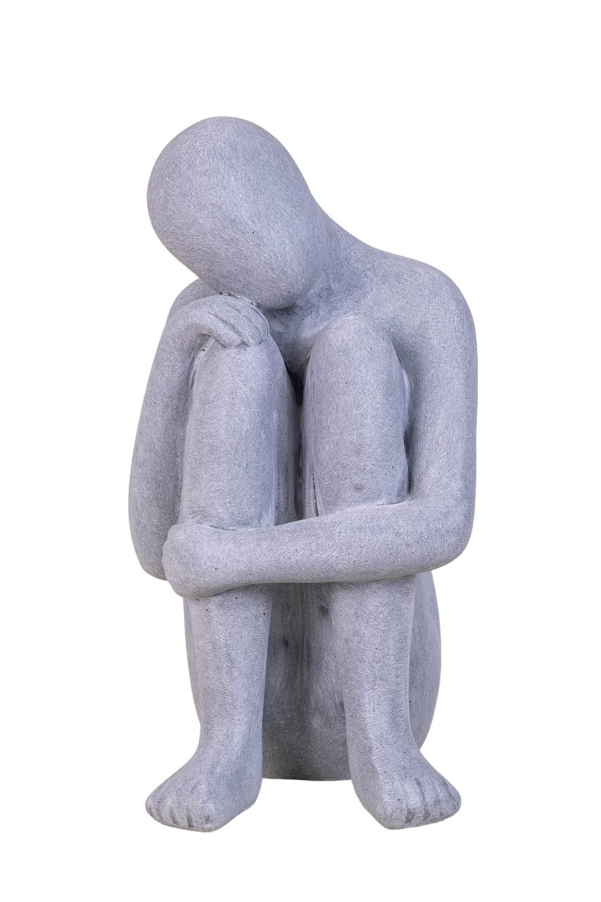 Dekofigur IDYL Moderne Skulptur Figur Sandsteinguss "Denkender Mann"