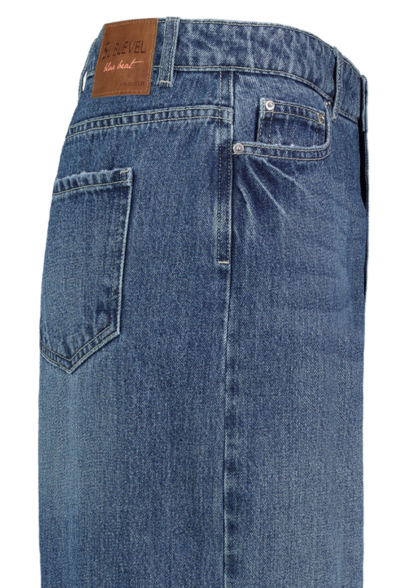 SUBLEVEL Jeansrock Damen Maxi Midi Mini Rock langer Schnitt Denim Stretch – Bild 4 von 5