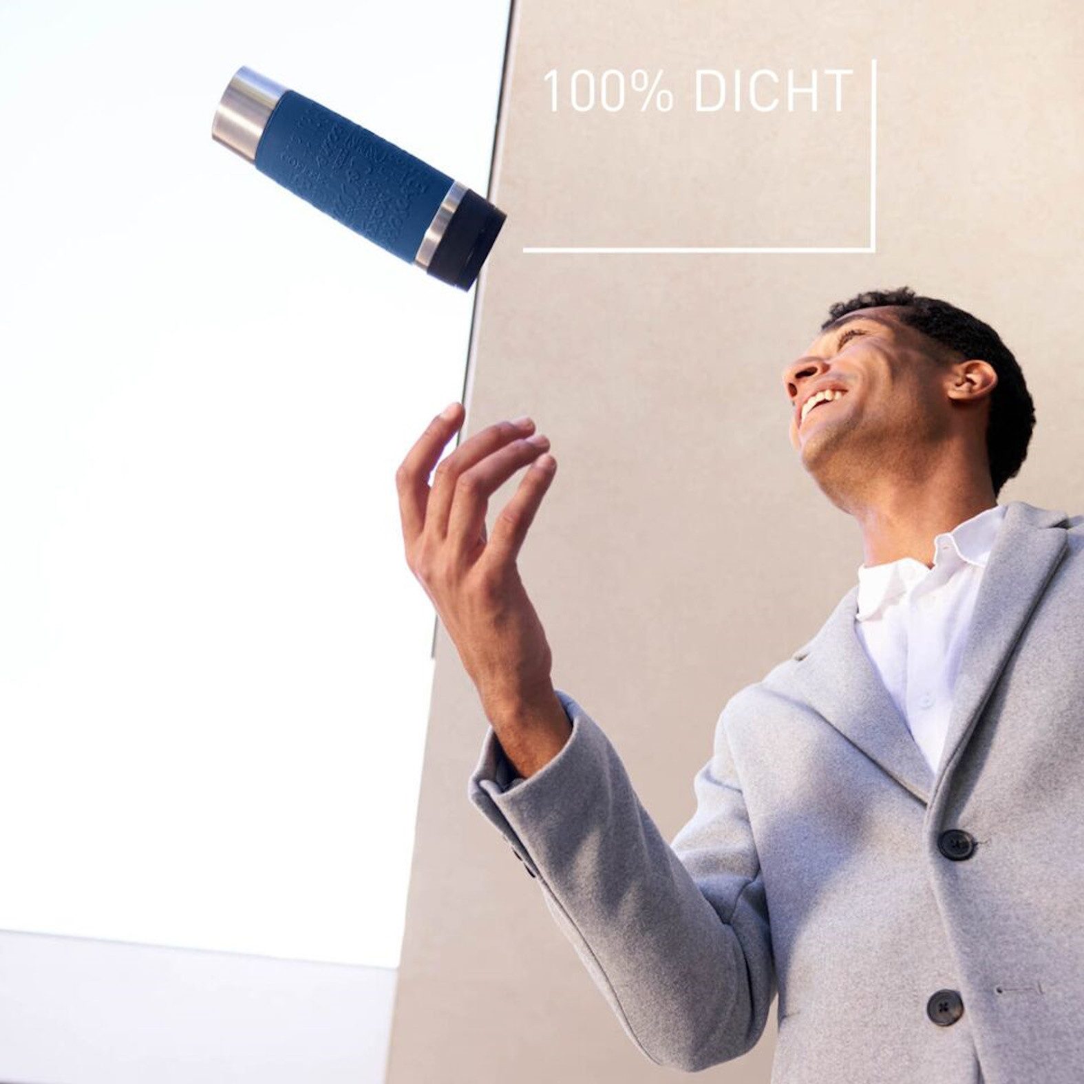 Emsa Thermobecher Travel Mug Classic, mit 360°-Trinköffnung, auslaufsicher, rutschfest, Edelstahl, Kunststoff, Silikon, 4h heiß, 8h kalt - 360 ml / 6h heiß, 12h kalt - 500 ml, 100% dicht