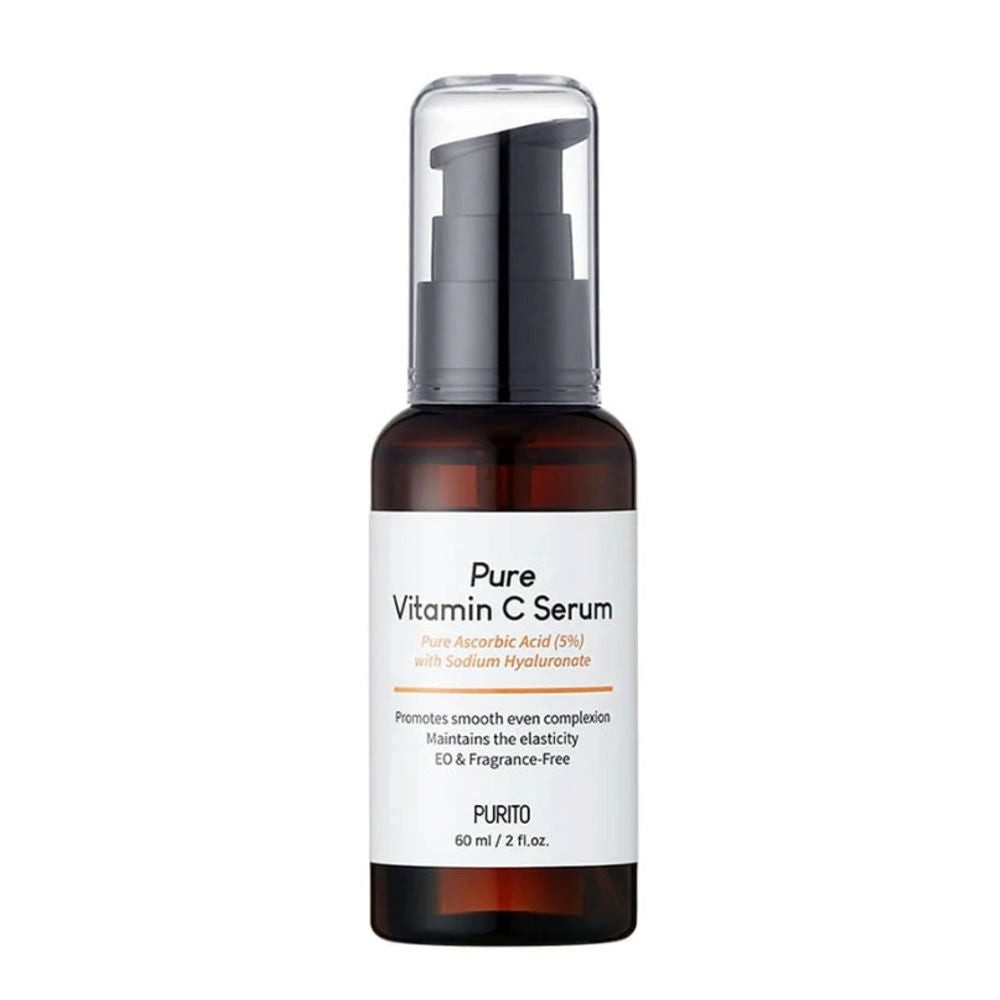 Purito Gesichtsserum PURITO, SEOUL Pure Vitamin C Serum - 60 ml, Sanftes Vitamin-C-Serum mit 5 % stabilisierter Ascorbinsäure