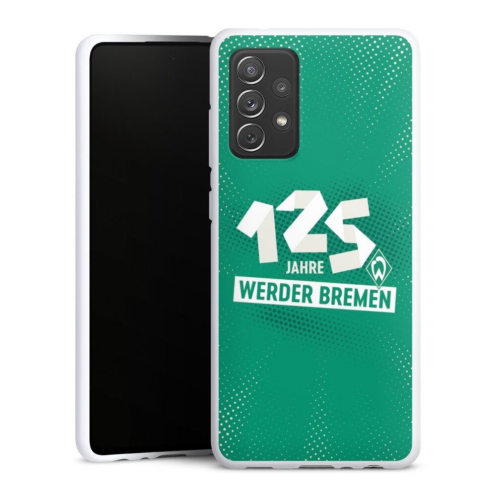 DeinDesign Handyhülle 125 Jahre Werder Bremen Offizielles Lizenzprodukt, Samsung Galaxy A72 Silikon Hülle Bumper Case Handy Schutzhülle
