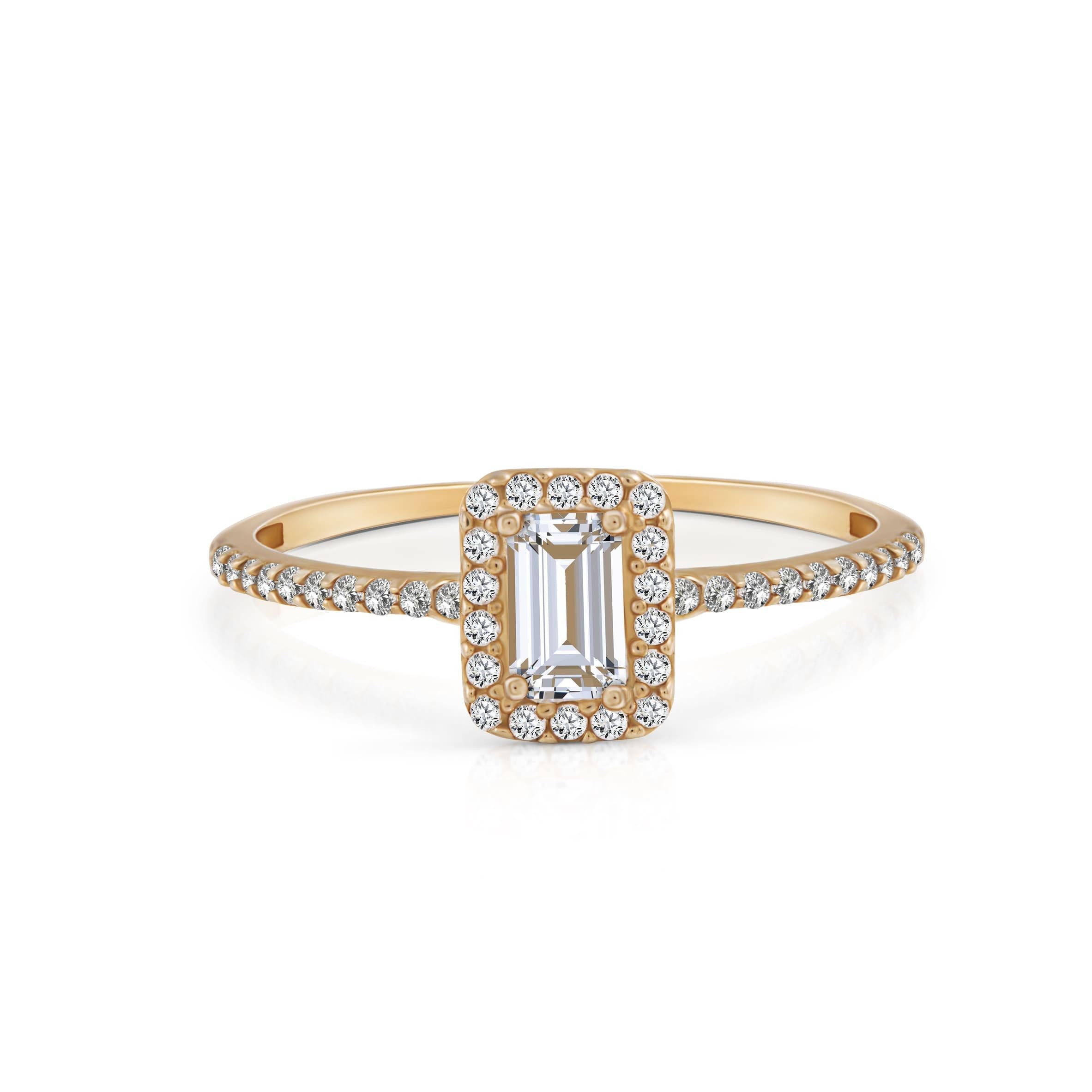 Suzan Gold Goldring 375er Gold Ring Damen – Zirkonia Solitär, zeitloser Schmuck, Gelbgold 375, Zirkonia-Steine, Gewicht: 1,2 Gramm
