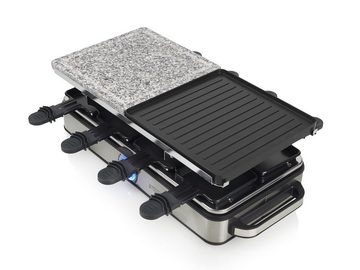 Setpoint Raclette, 5in1 Tischgrill-Gerät für 2-8 Personen, Raclet-Grill mit Steinplatte