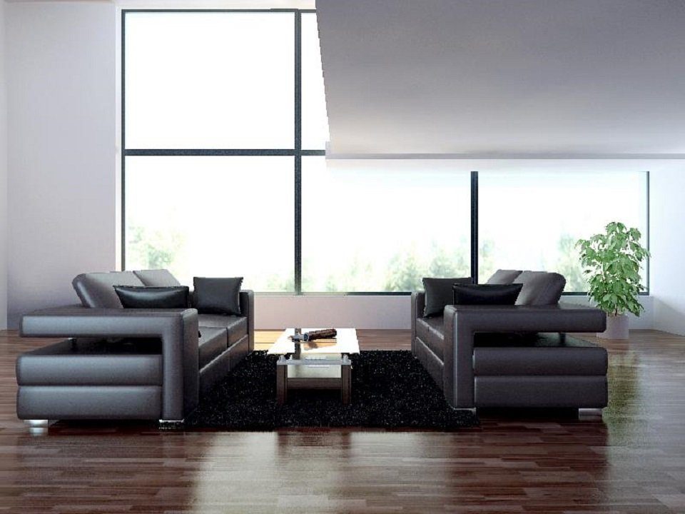 JVmoebel Sofa Wohnlandschaft Couch 3+2+1 Made Sofa jvmoebel, Modern Europe in Ledersofa Sitz Design