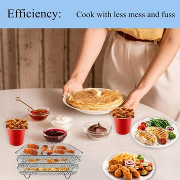 BlingBin Küchenmaschinen Zubehör-Set Heißluftfritteuse zubehör for Ninja 3 Schichten Airfryer Rack mit Clip, Zubehör für AF300EU/AF400EU/AF500EU/ Tower/Innsky/Develogy Double Drawer Fryers, Airfryer Zubehör for Ninja Foodi