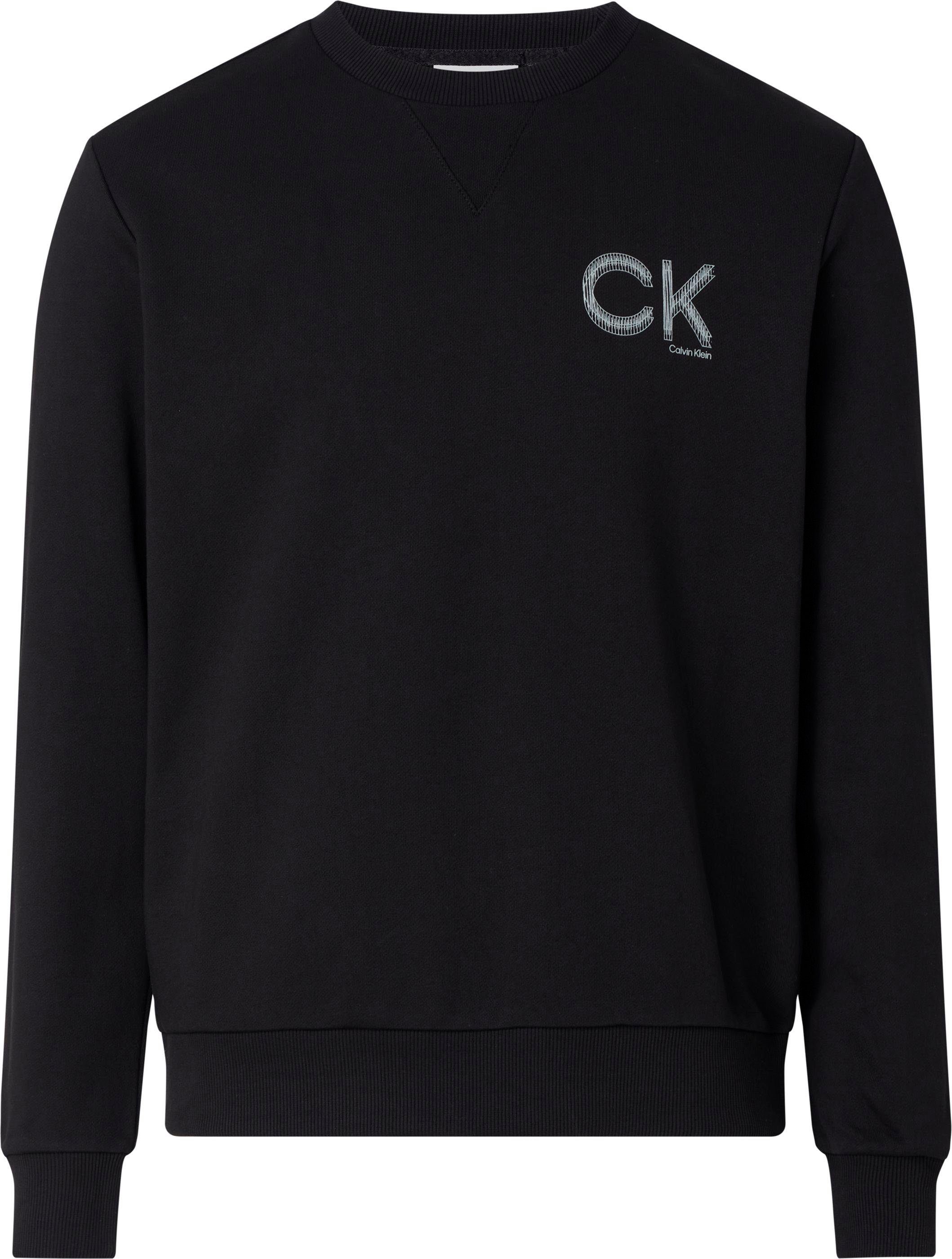 Hochwertig zu extrem niedrigen Preisen Calvin Klein Big&Tall Sweatshirt BT-STRIPED SWEATSHIRT Logoprint mit LOGO CHEST