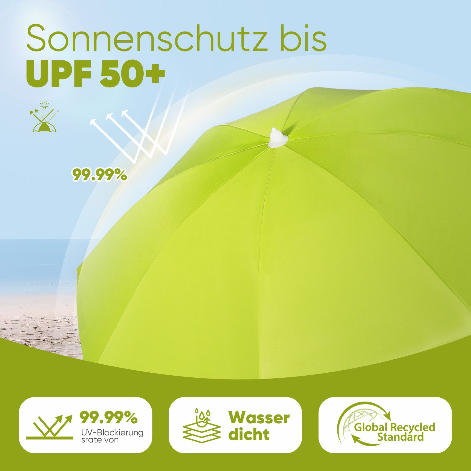 Sekey Sonnenschirm Ø160 cm Sonnenschirm UV50+ günstig online kaufen