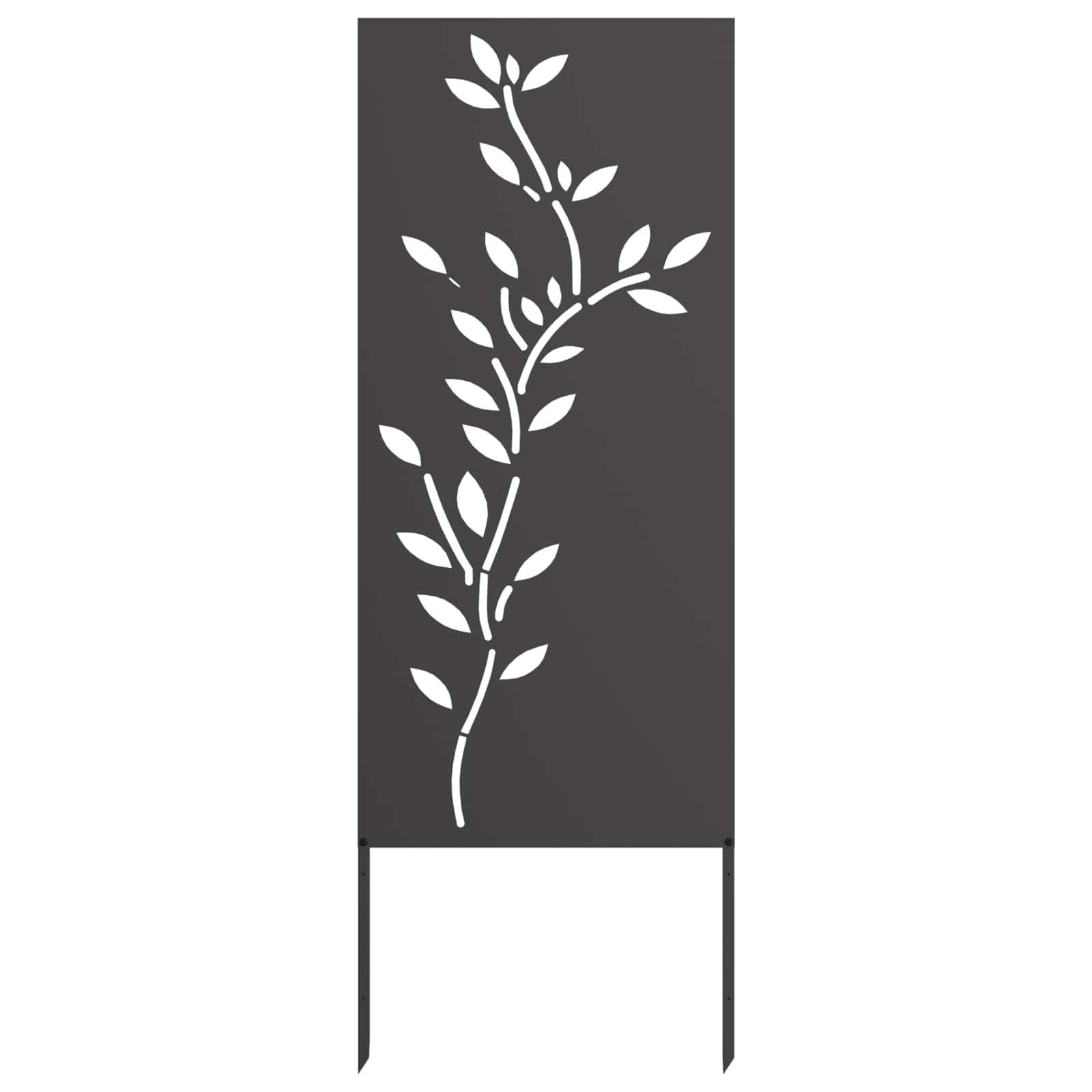 vidaXL Wandbild Garten Sichtschutz-Leinwand Floral Schwarz 50 x 140 cm, (1 St)