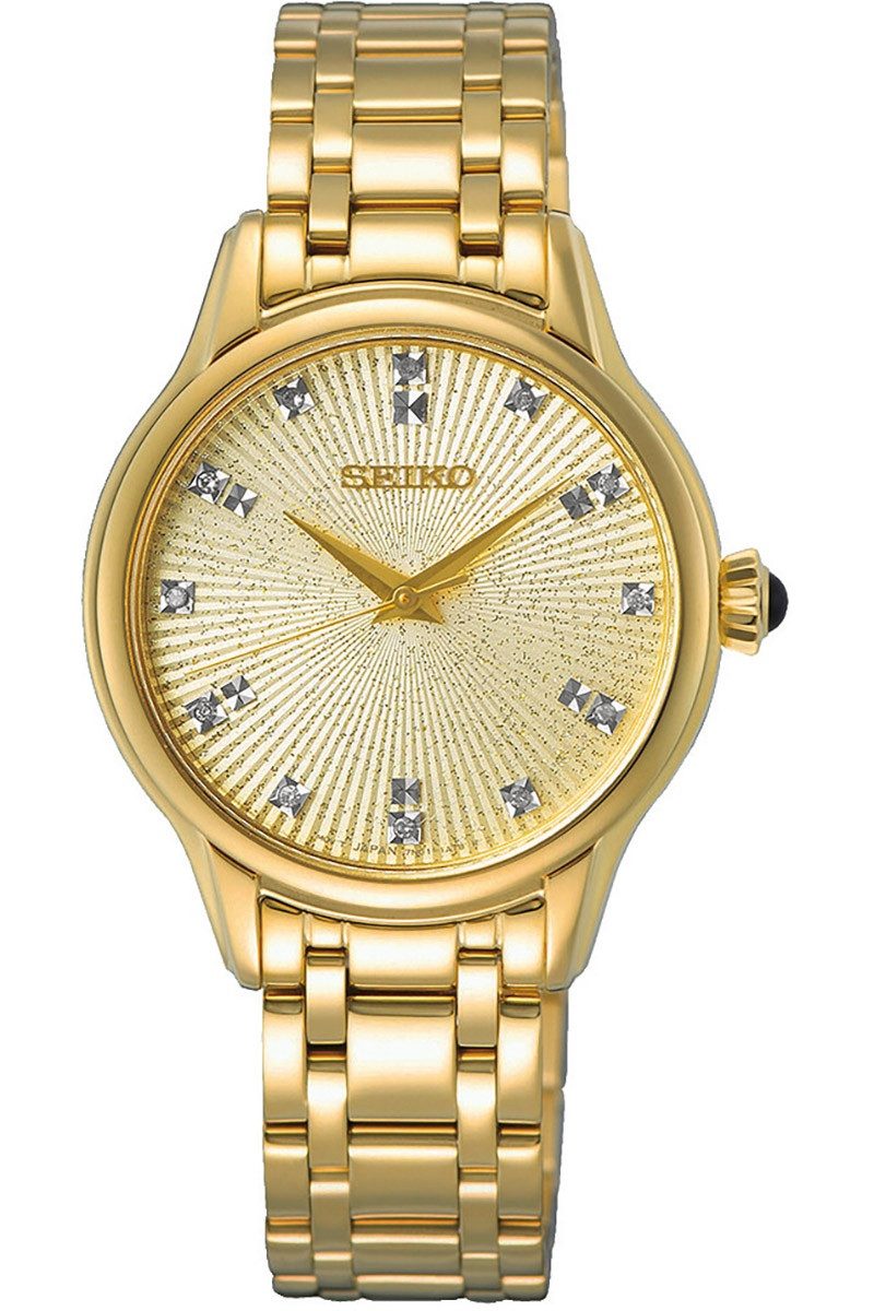 Quarzuhr Goldfarben mit Diamanten