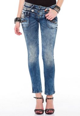 Cipo & Baxx Slim-fit-Jeans mit Dreifach-Bund