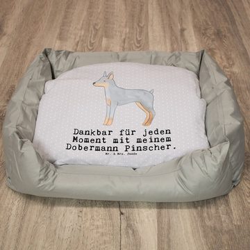 Mr. & Mrs. Panda Tierbett Dobermann Pinscher Moment - Grau Pastell - Geschenk, Hundedecke, Tier, Einzigartiges Design