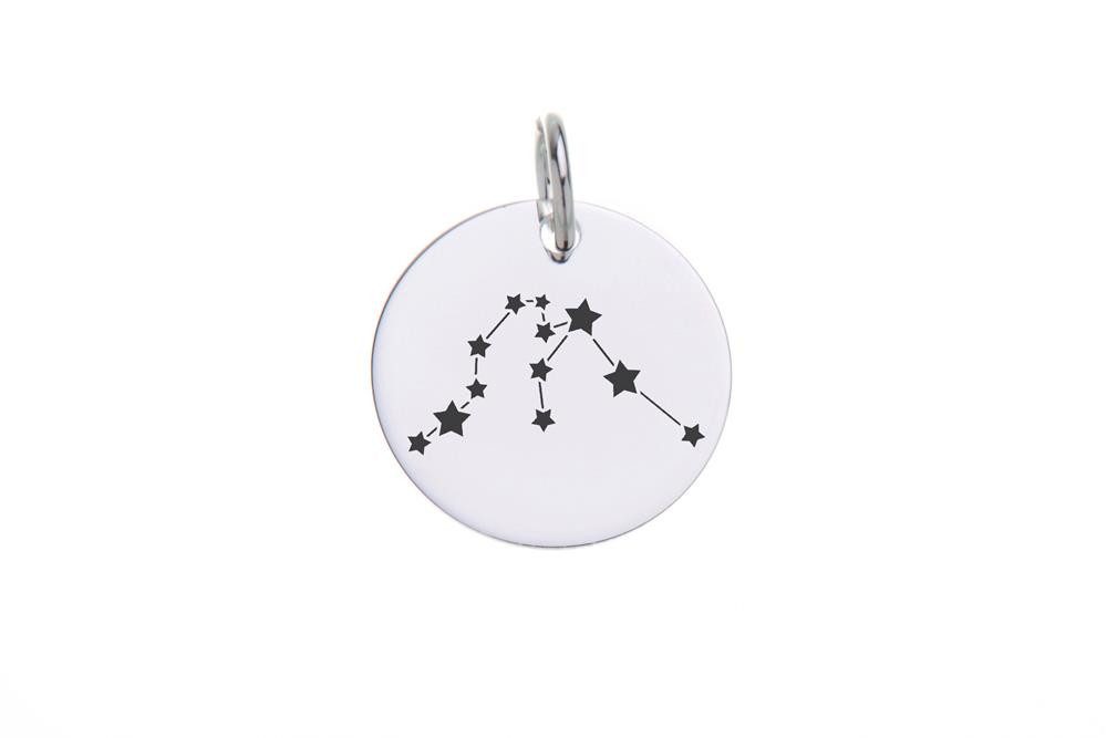 Silberkettenstore Silberkette Erbskette 2mm mit Sternbild Anhänger WASSERMANN - 925 Silber