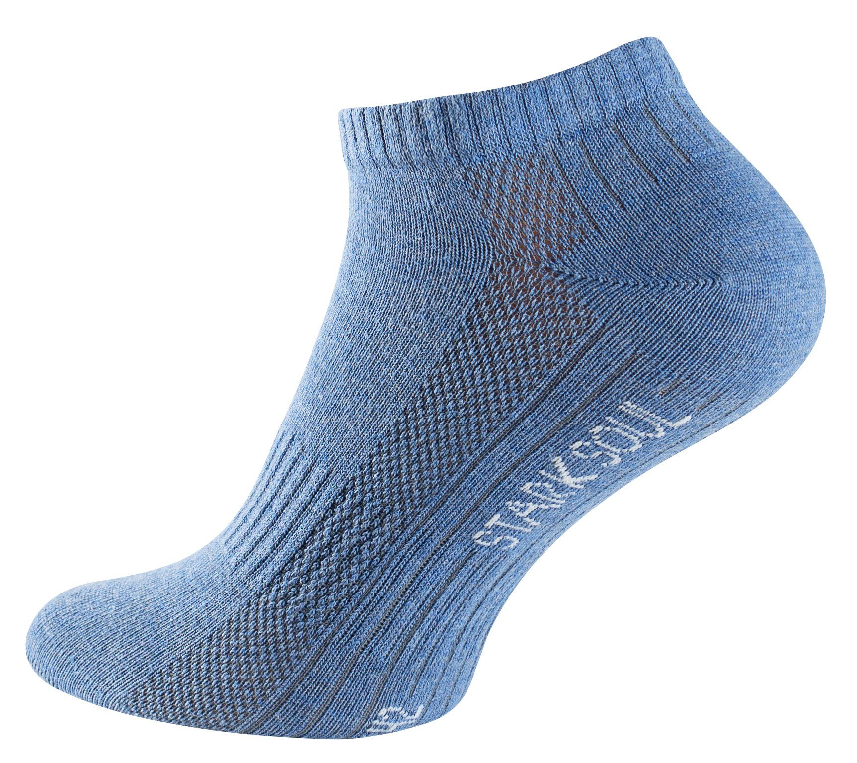 Stark & 6 Damen Qualität, gekämmte Premium Herren Sneaker Mesh Baumwolle, Socken Soul® Unisex Paar Blautöne für Sneakersocken