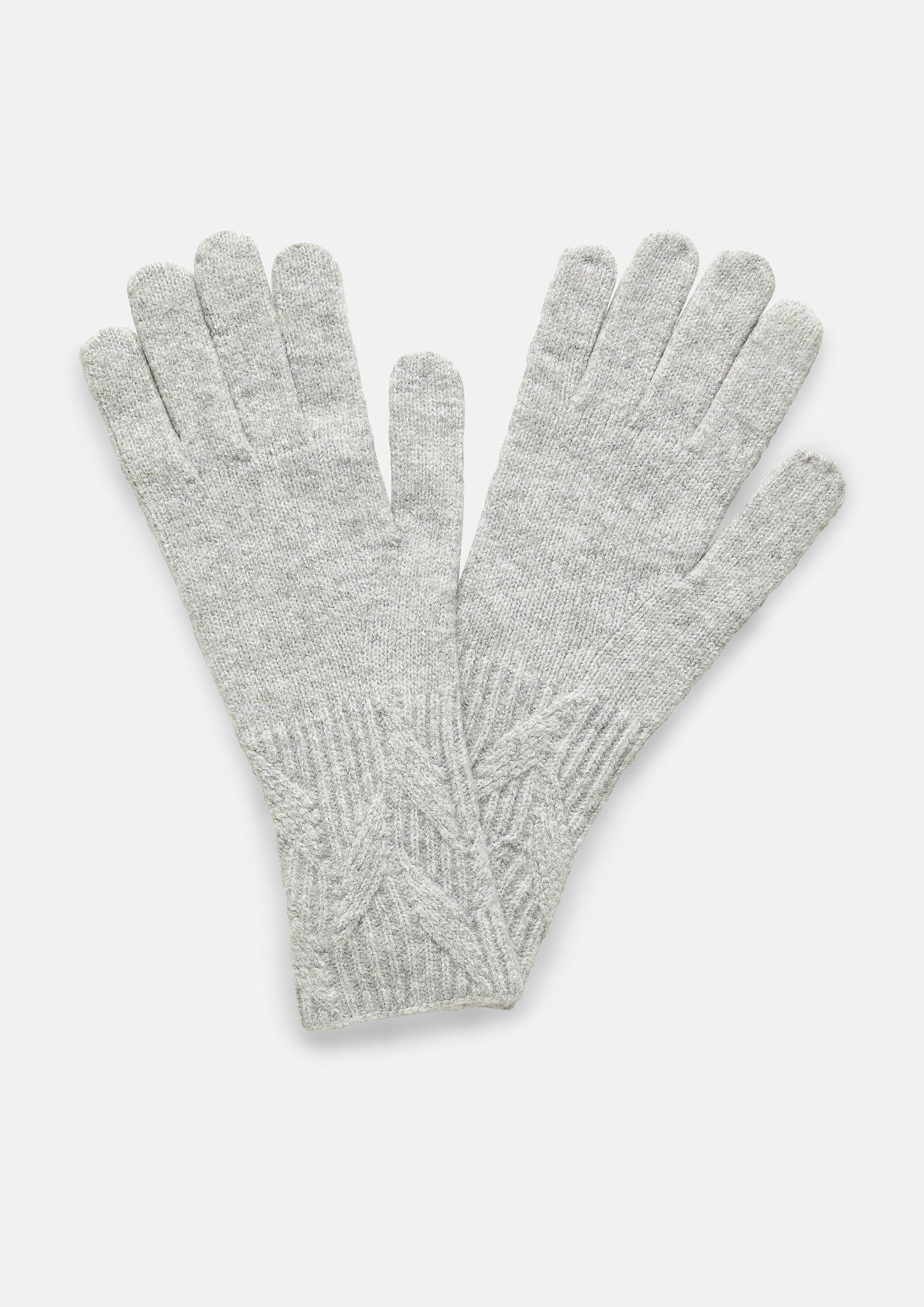 s.Oliver Strickhandschuhe Handschuhe Handschuhe mit Zopfmuster und warmem Innenfutter