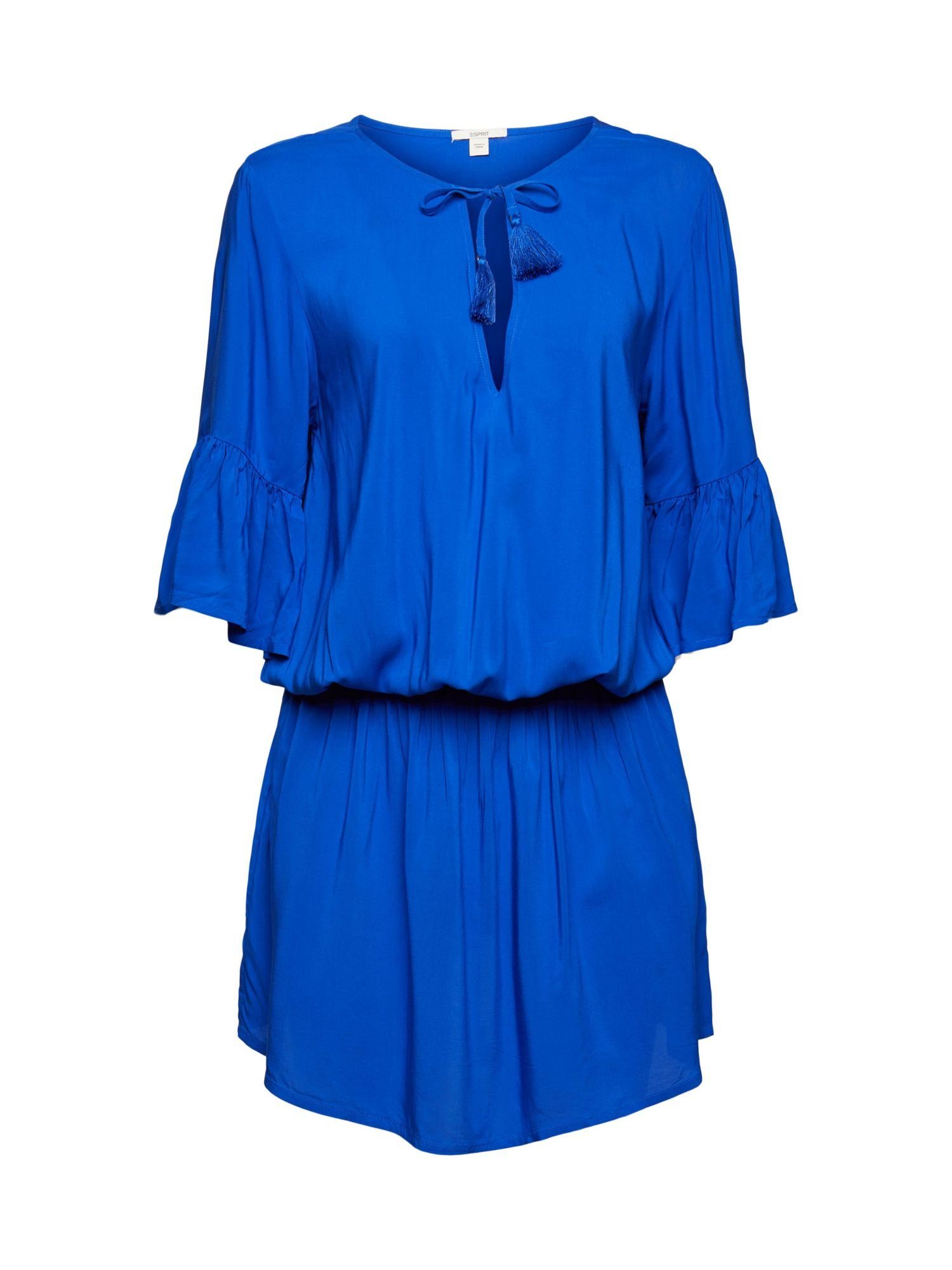 Esprit Strandkleid Kleid mit gesmokter Taille, LENZING™ ECOVERO™