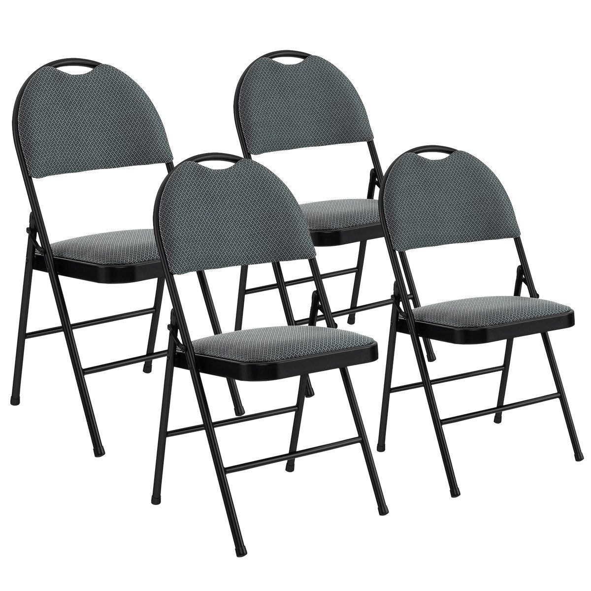 COSTWAY Klappstuhl, 4er Set Esszimmerstühle, gepolstert, tragbar, mit Lehne günstig online kaufen
