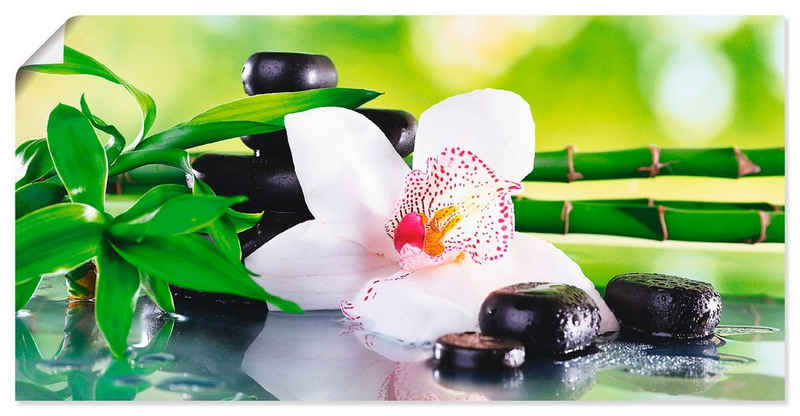 Artland Wandbild »Spa Steine Bambus Zweige Orchidee«, Zen (1 St), als Alubild, Leinwandbild, Wandaufkleber oder Poster in versch. Größen