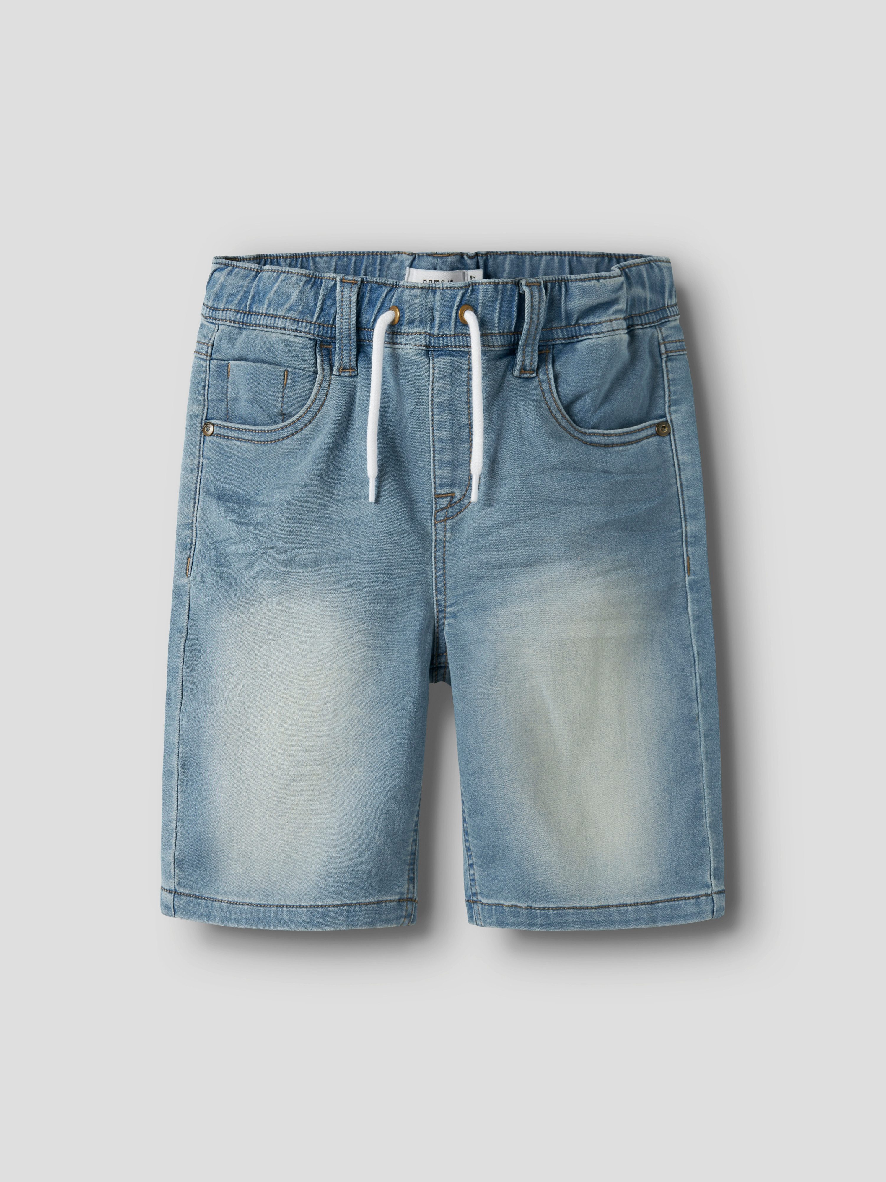 Name It Jeansshorts NKMRYAN JOGGER DNM L SHOR Baumwollmischung, elastisches Bündchen, verstellbar