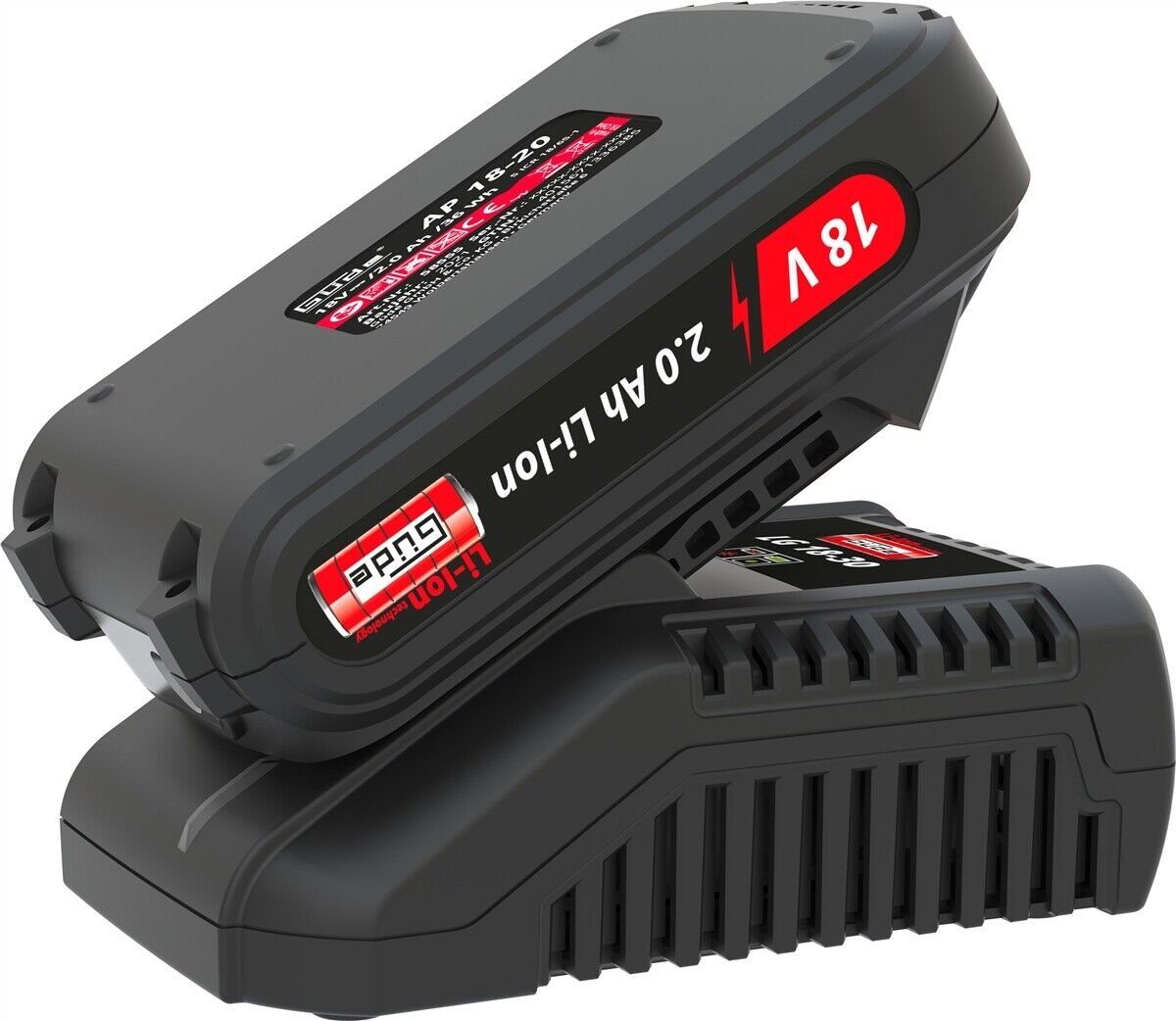 Güde GÜDE Starterset Systemladegerät + 18V E³ Systemakku 2 Ah LGAP 18-3020 Akku Starter-Set