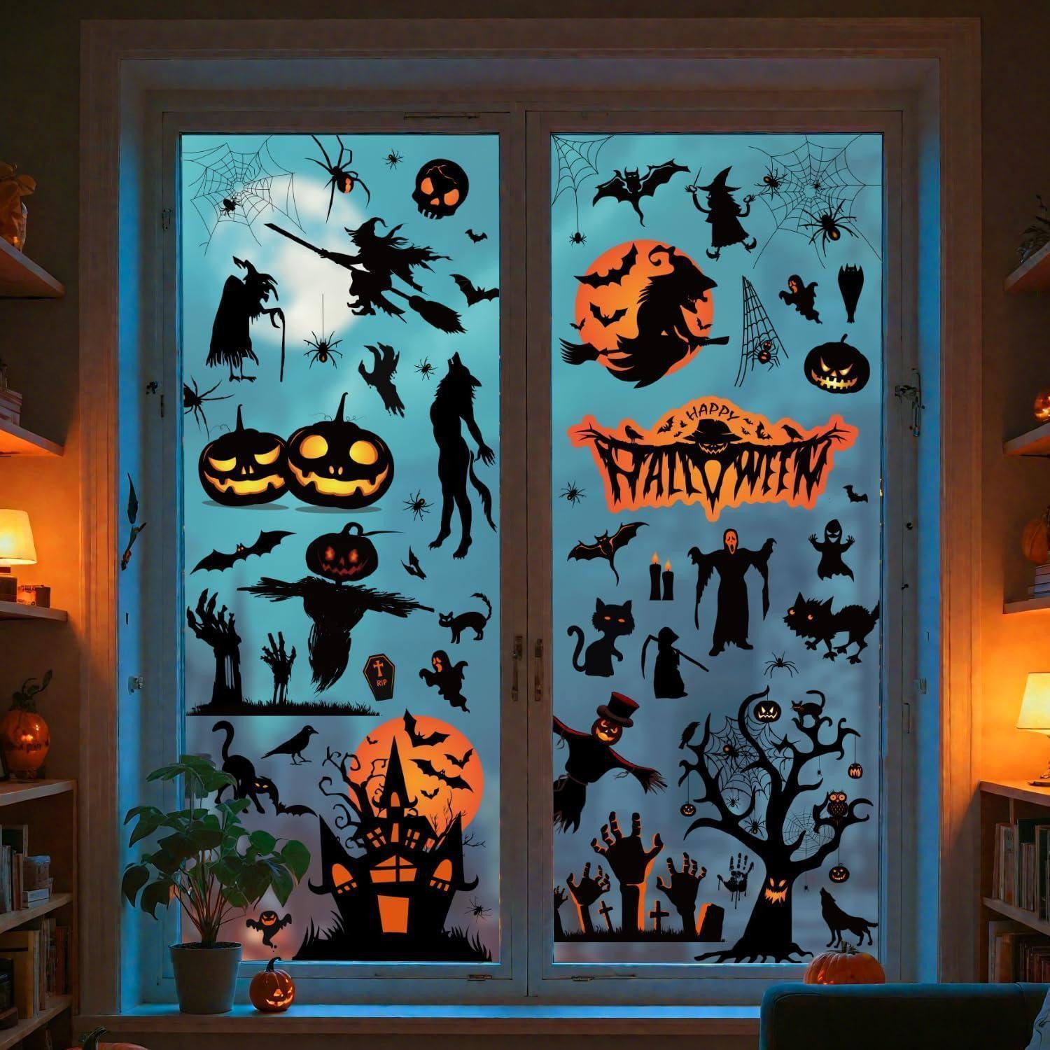 LuxusKollektion Fensterbild Halloween Fensterbilder Kürbis Spinne Fledermaus 8 Blatt