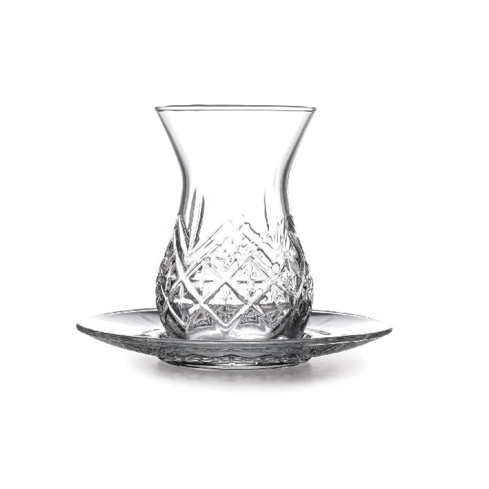 Pasabahce Teeglas Teeglas Set 12 Teilig 96992 mit Untertassen 132ml aus Glas transparent, 12-tlg. – Bild 2 von 4