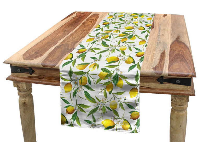 Abakuhaus Tischläufer Esszimmer Küche Rechteckiger Dekorativer Tischläufer, Natur Lemon Woody Romantic