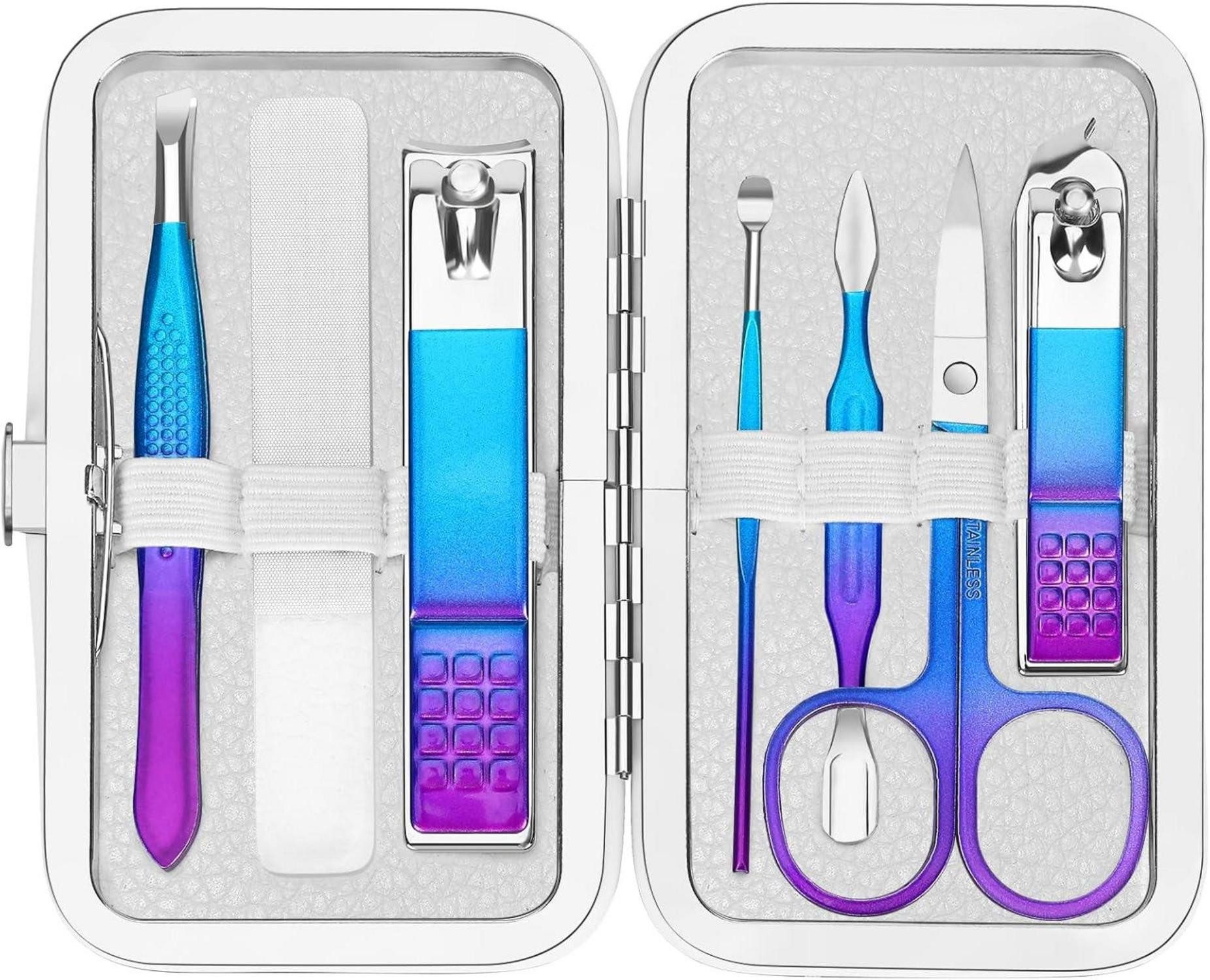 Nagelknipser-Set Maniküre Pediküre Set Edelstahl Nagelpflege Werkzeug Etui Outdoor