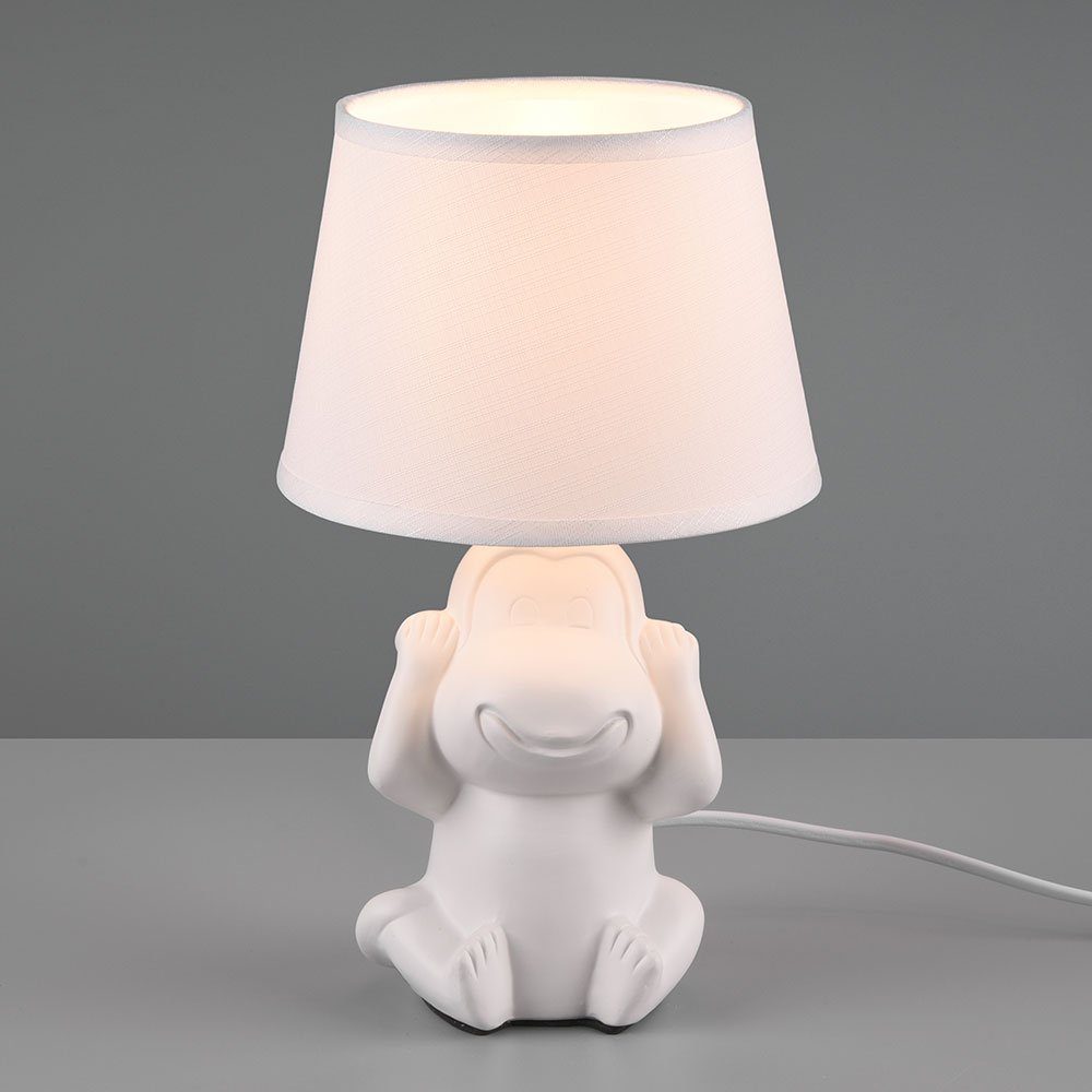 etc-shop Tischleuchte, inklusive, Beistellleuchte nicht Tischlampe Keramik 2x Leuchtmittel Nachttischleuchte Affe