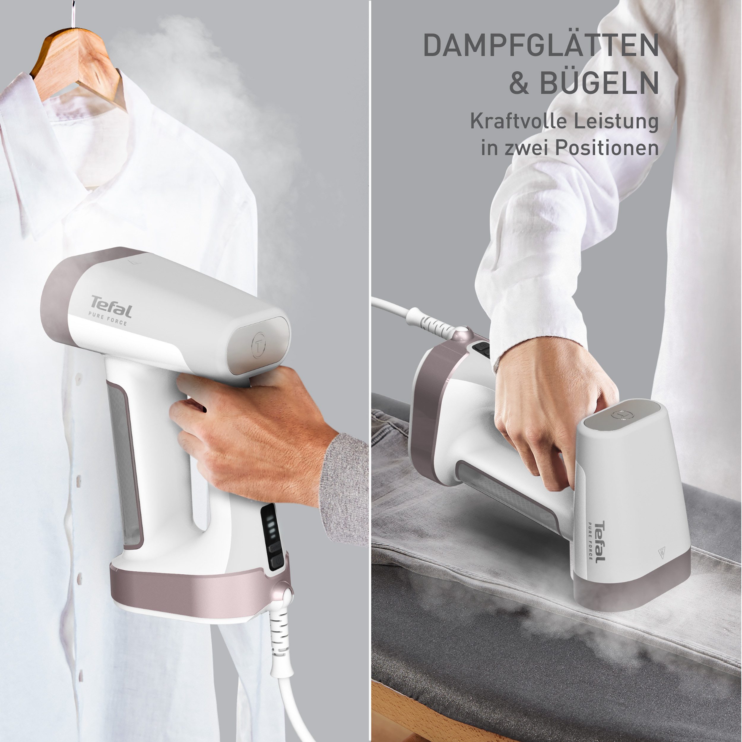 Tefal Dampfbürste DT8720 Pure Force 2-in-1, 1800 W, vertikal Dampfen, horizontal Bügeln, 12 Minuten Autonomie – Bild 4 von 5