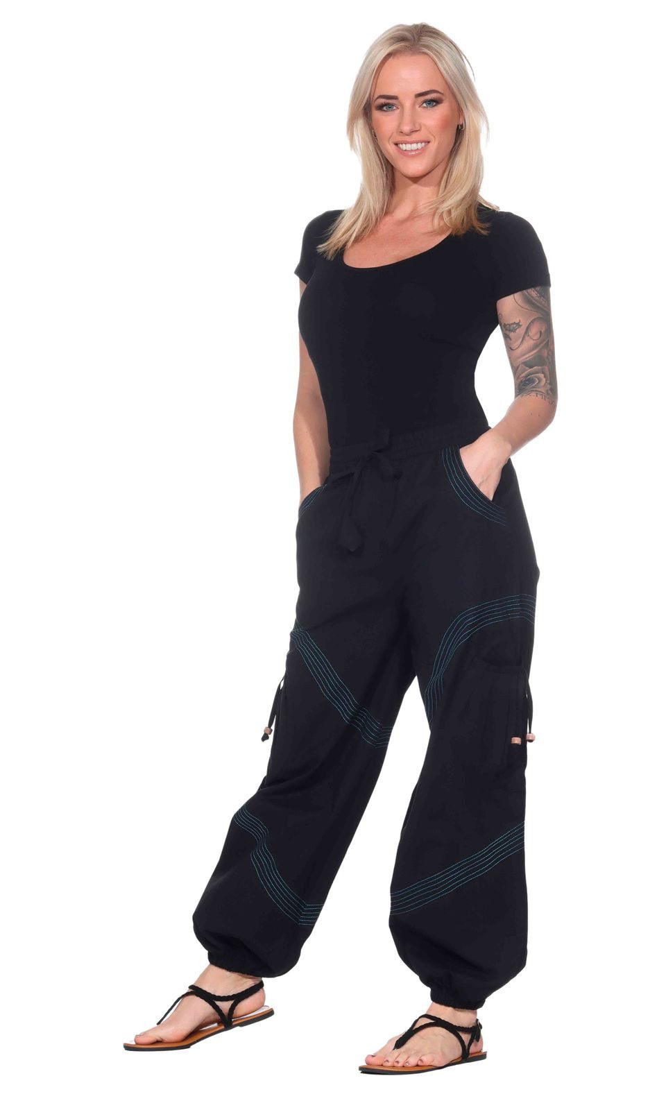 KUNST UND MAGIE Haremshose Kunst und Magie Unisex Goa Pluderhose in klassischen Farben