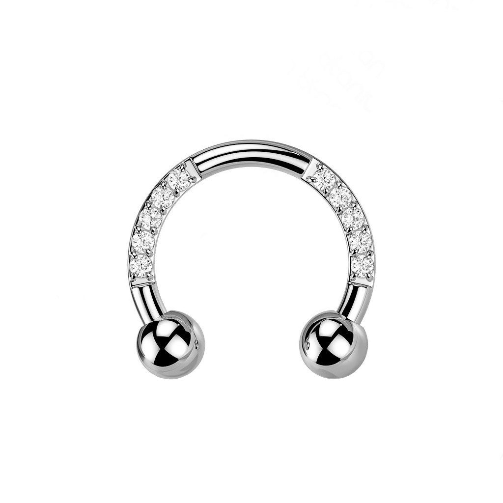 Taffstyle Nasenpiercing Titan Hufeisen Horseshoe Piercing Silber Clear 1,2m günstig online kaufen