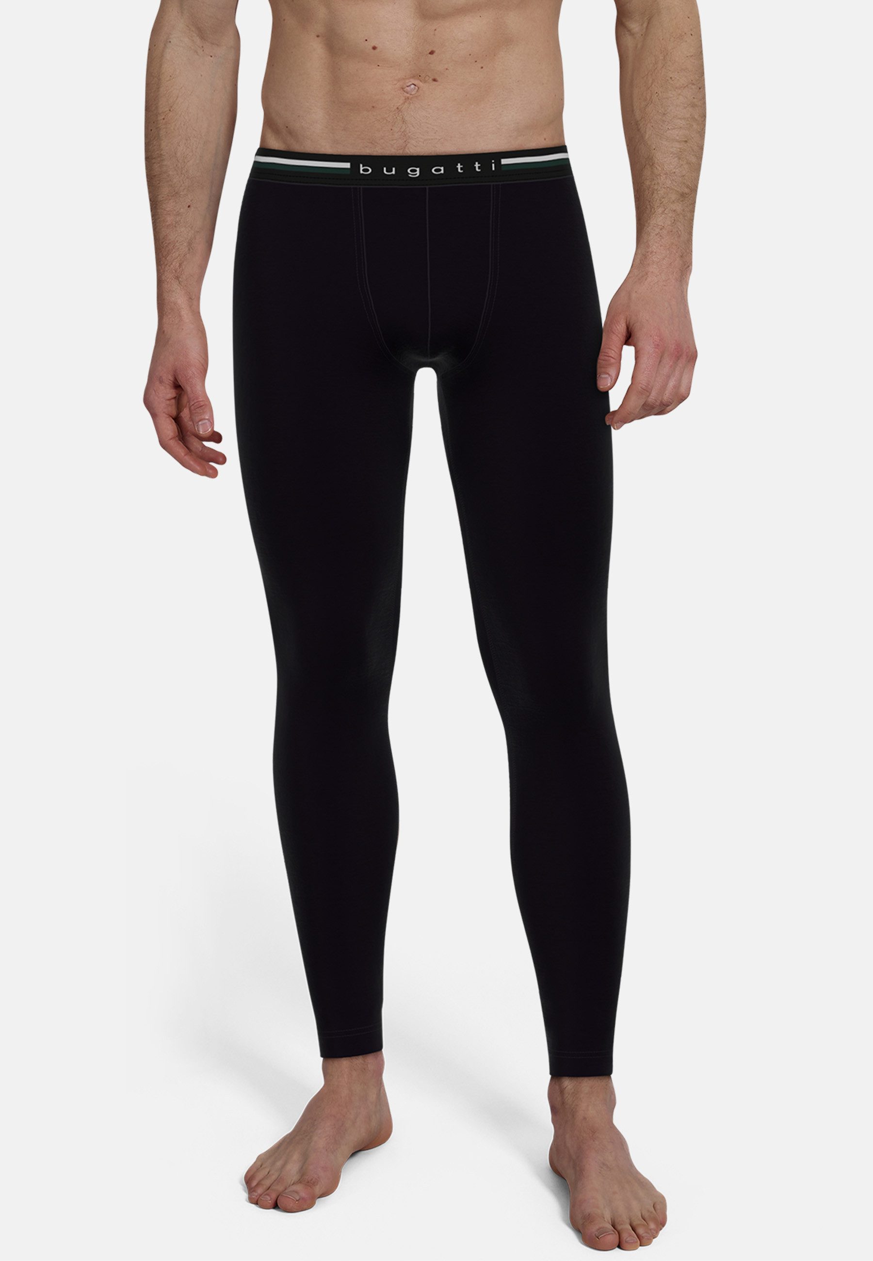 bugatti Lange Unterhose Rom mit Logo, bequem, elastisch, Baumwollmix, schneidet nicht ein, eng