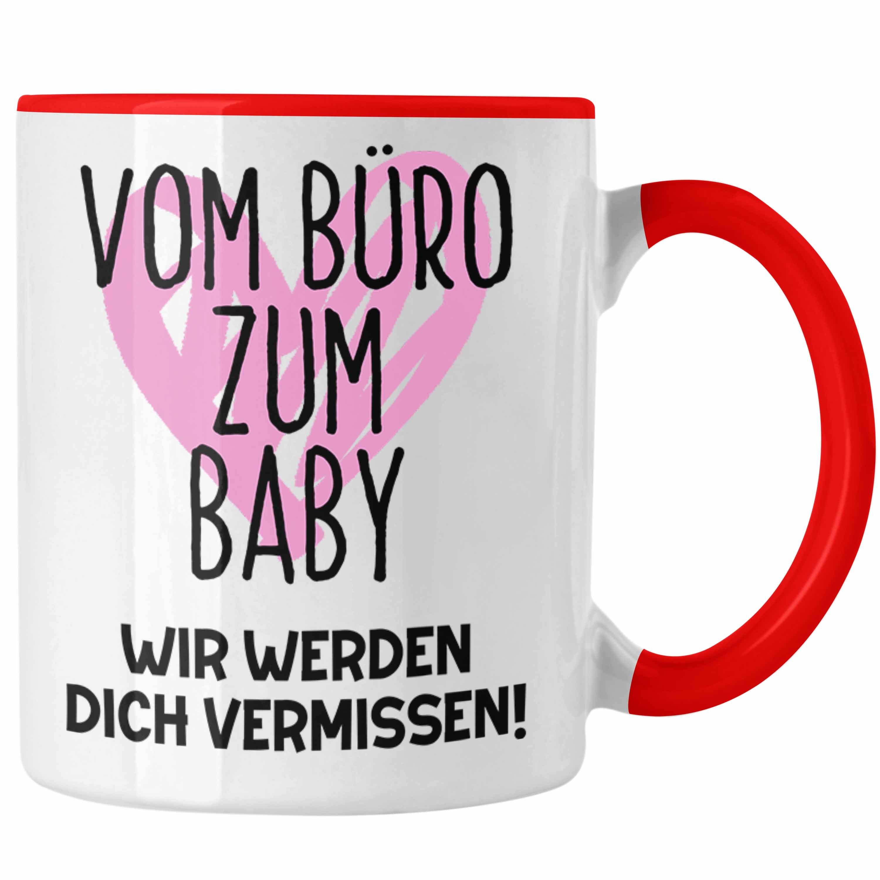 Trendation Tasse Mutterschutz Geschenk Kollegin Tasse Abschied Werdende Mama Abschieds Rot